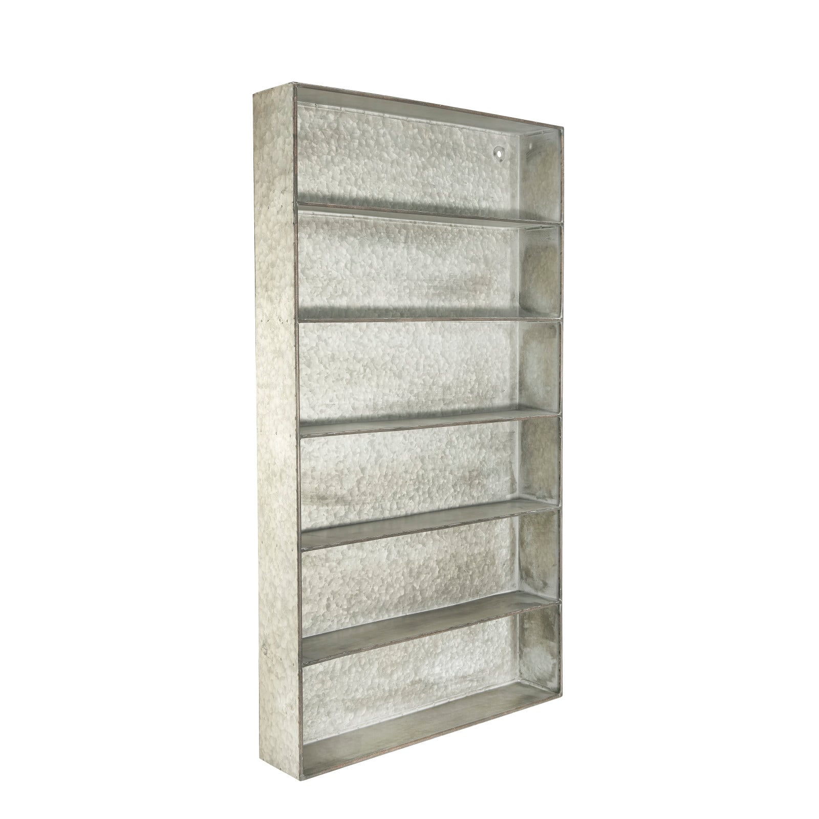 35.5&#x22; Distressed Gray Metal 6 Tier Wall Shelf