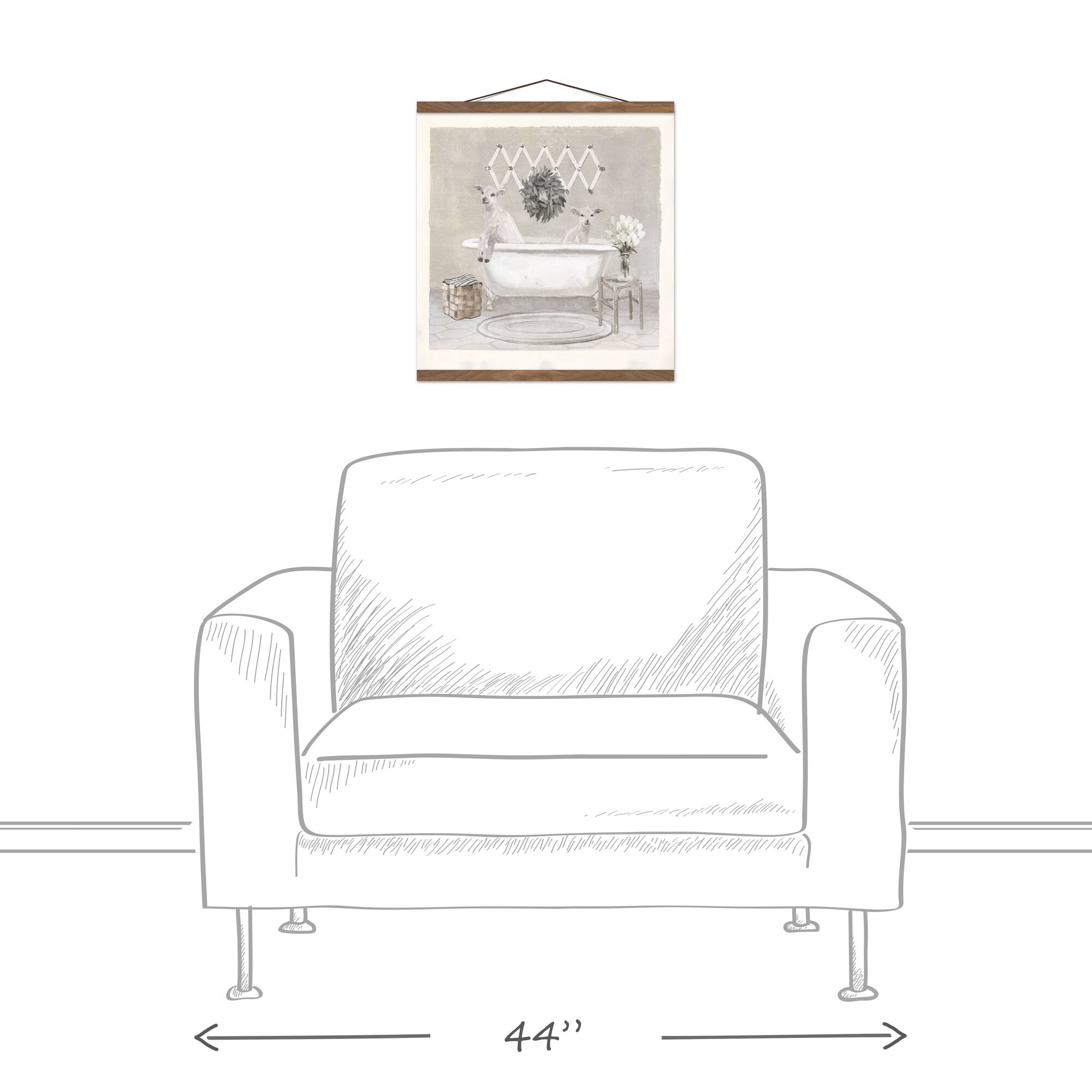 Bathroom Goat Teak Hanging Canvas