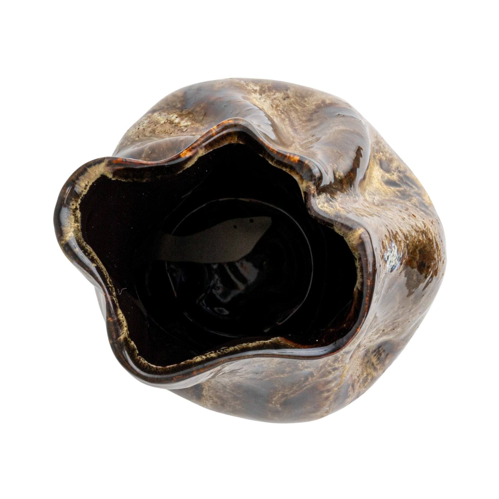 Hello Honey&#xAE; 10.5&#x22; Multicolor Hand-Painted Stoneware Organic Vase with Reactive Glaze