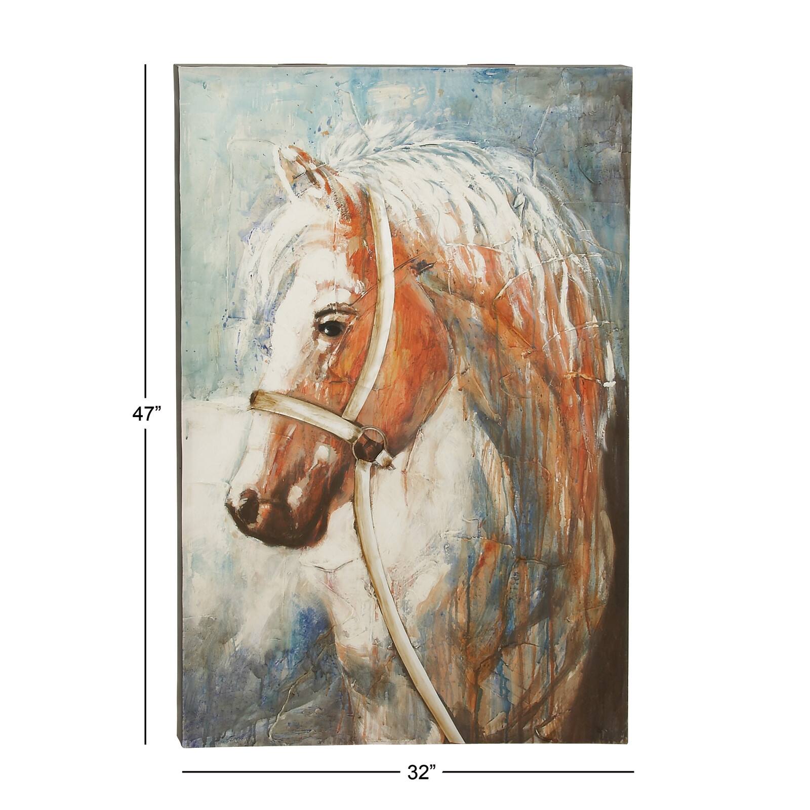 Brown Traditional Horse Canvas Wall Art, 47" x 32"