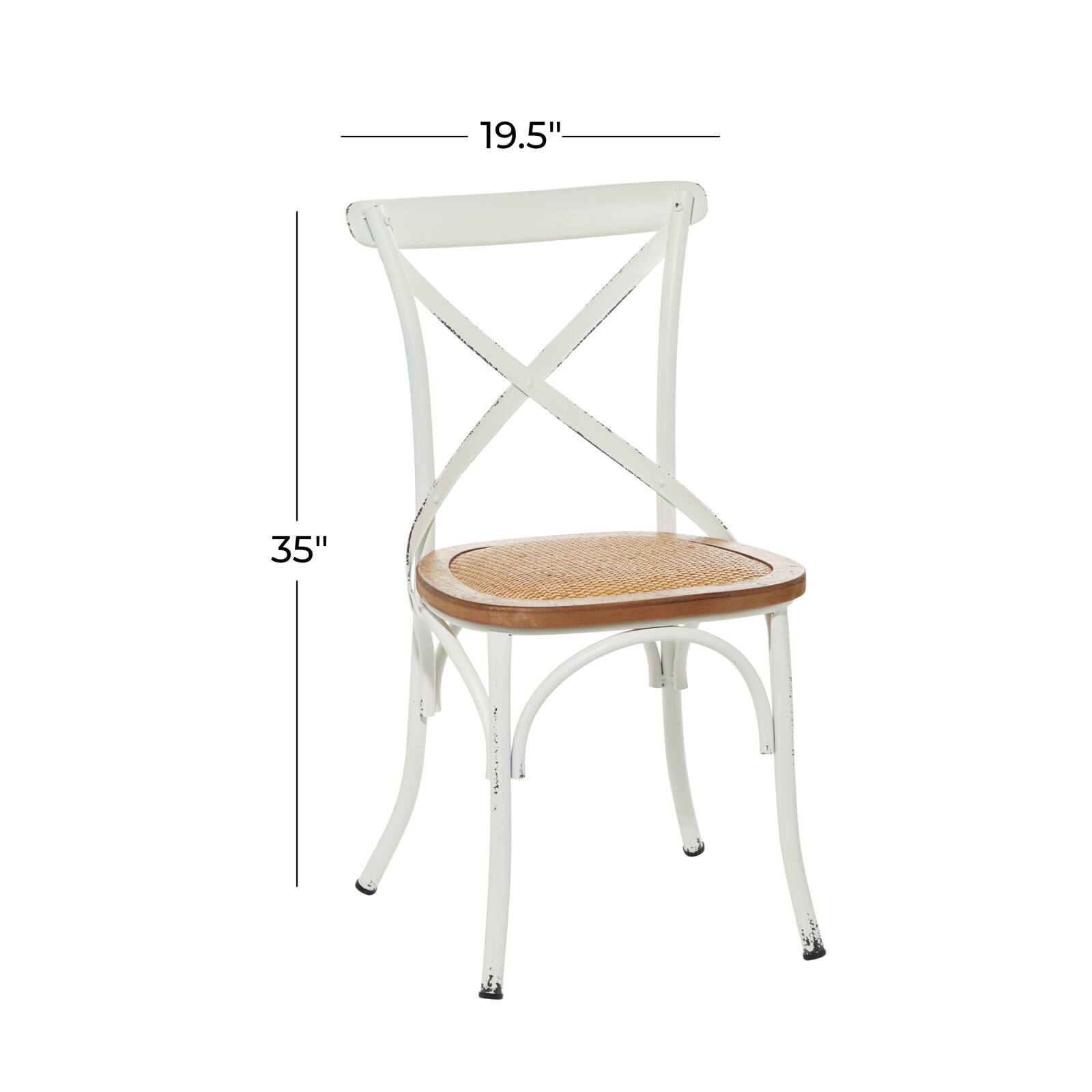 White Iron Farmhouse Dining Chair, 35" x 20" x 20" Michaels