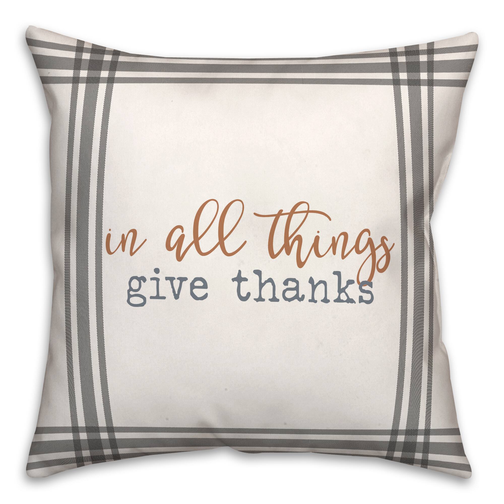 Give Thanks Fall Throw Pillow