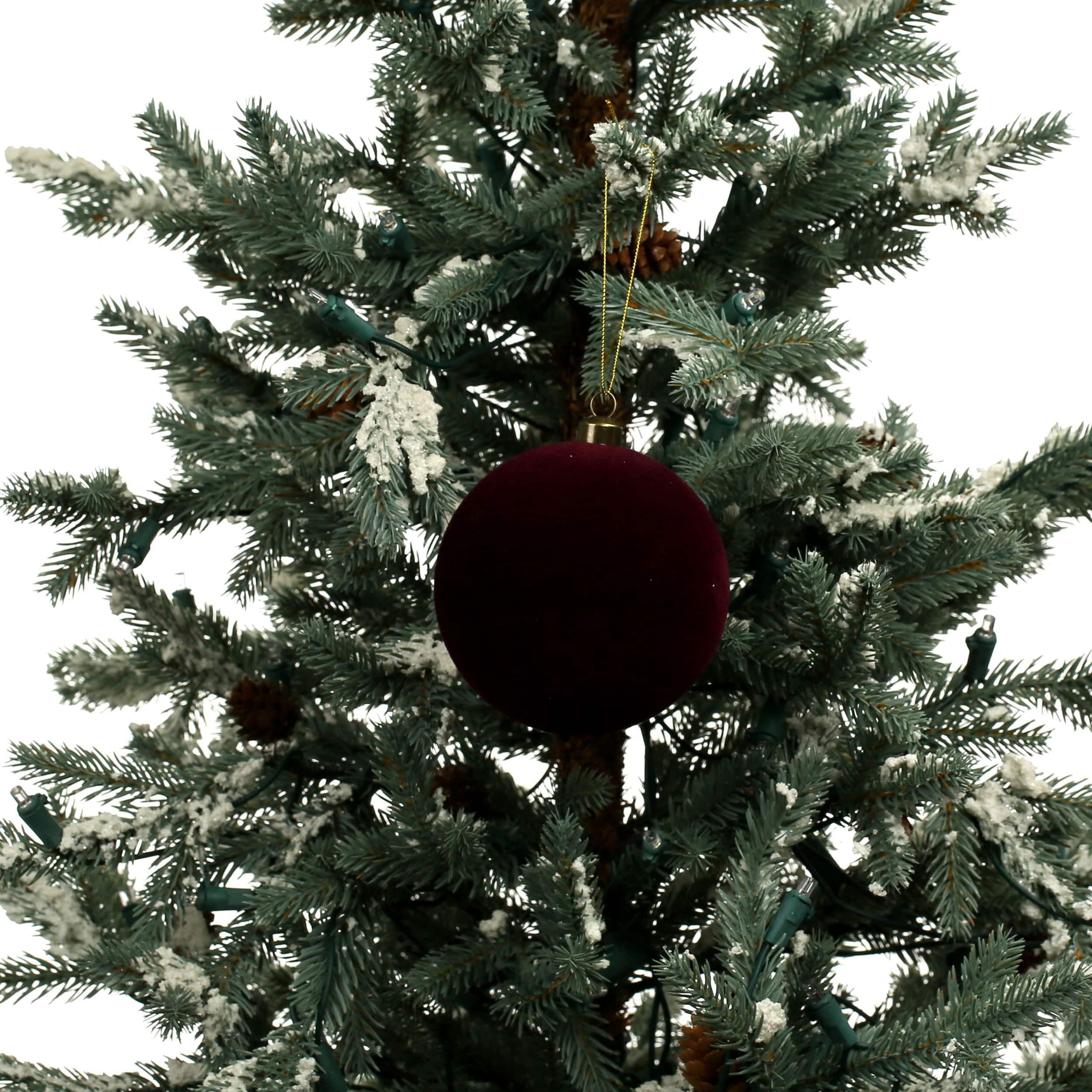 4 Pack 3.8&#x22; Flocked Shatterproof Ball Ornaments by Ashland&#xAE;