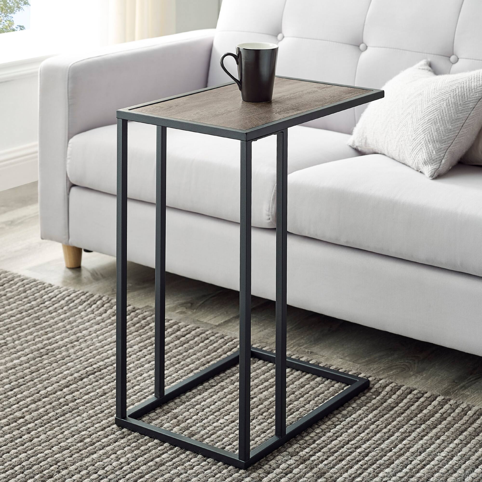 Walker Edison Gray Wash Modern End C Table