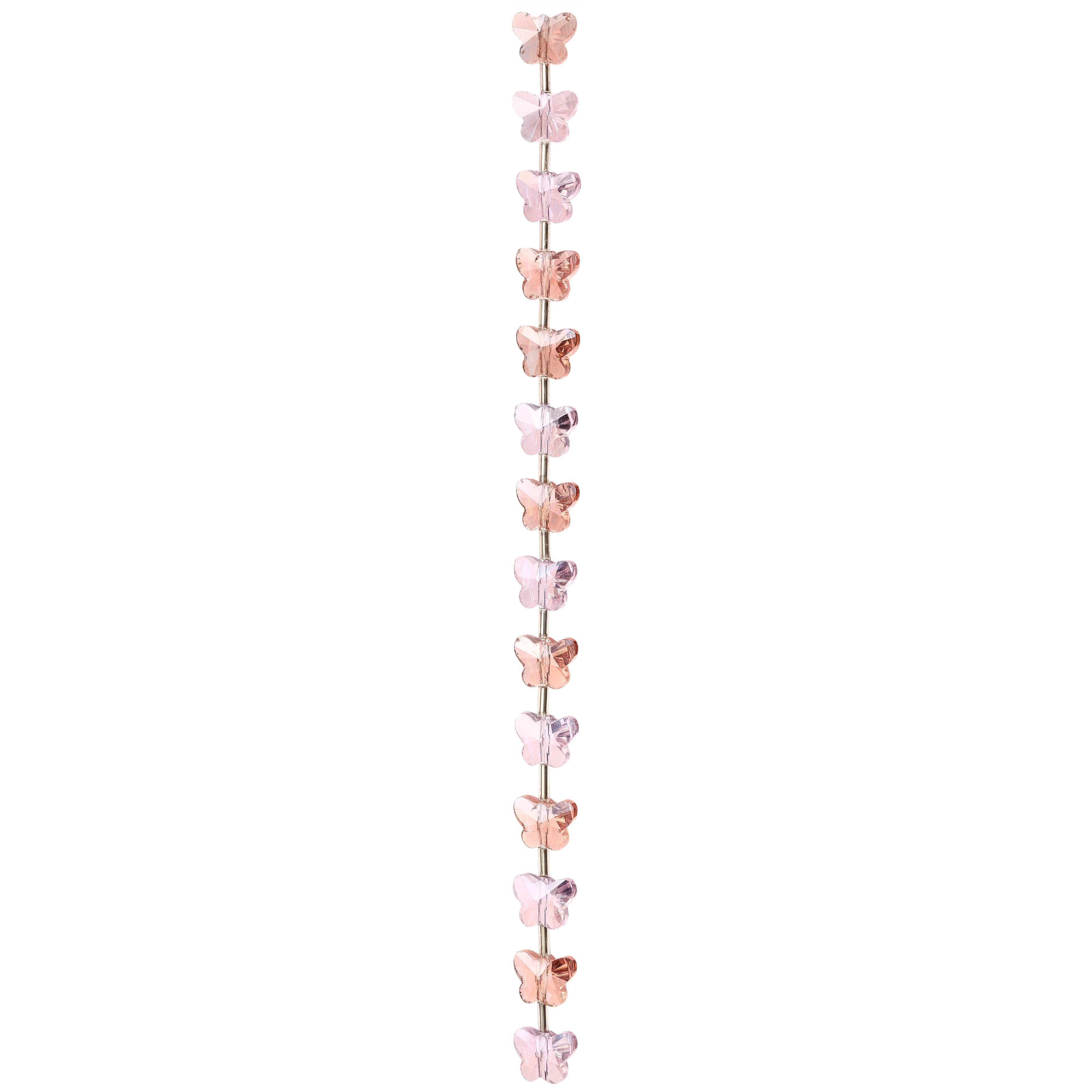 Pink Butterfly Glass Beads, 10mm by Bead Landing&#x2122;