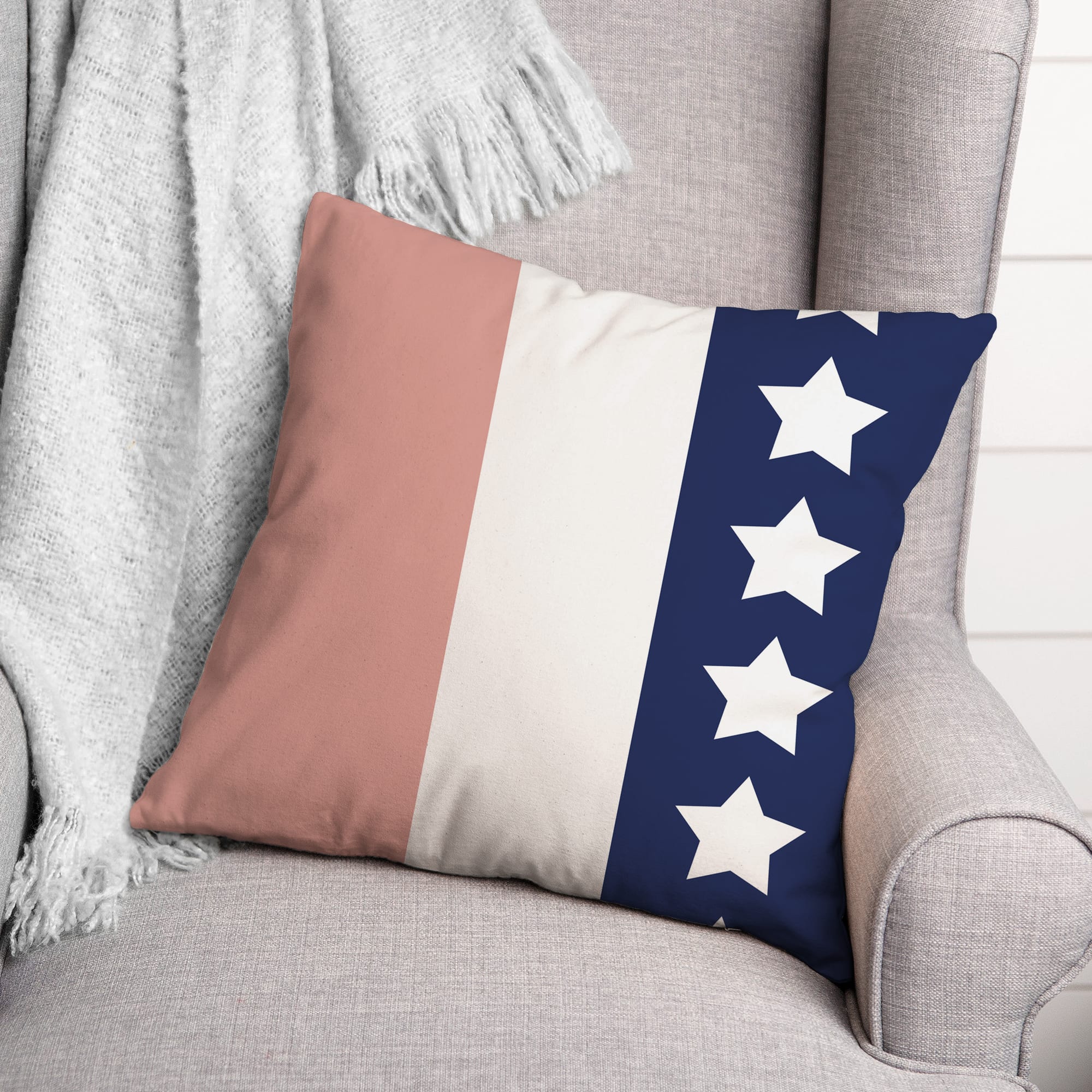 Simple Stripes Flag Throw Pillow