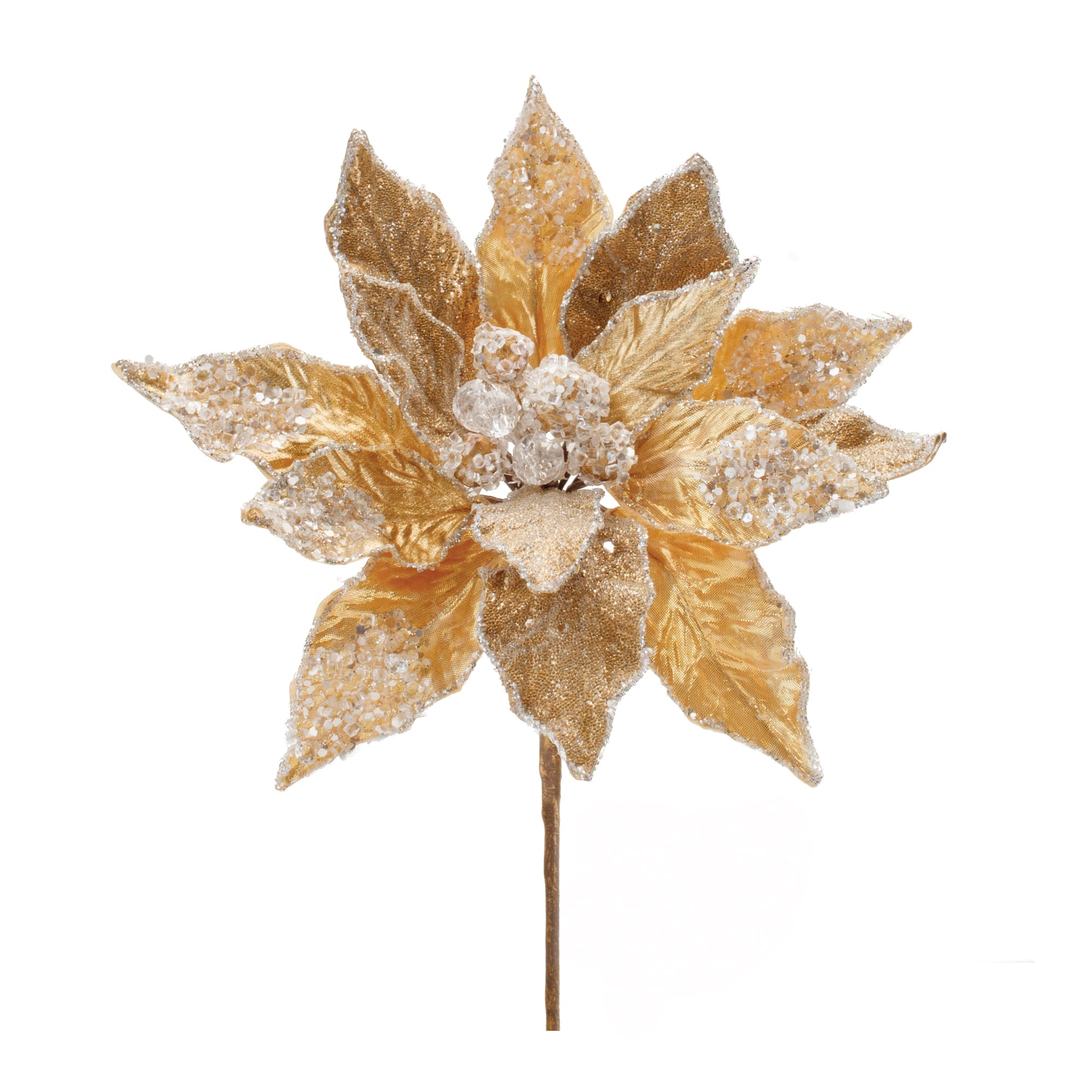 28&#x22; Beaded Velvet Poinsettia Flower Stems, 2ct.