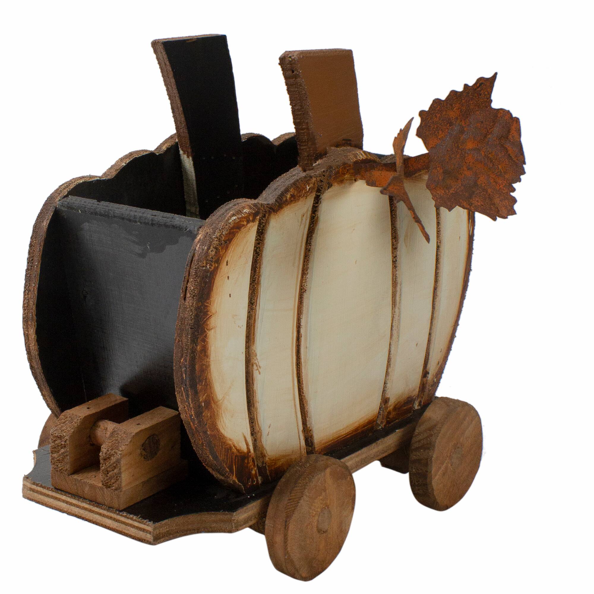 10.5&#x22; Fall Harvest Pumpkin Cart Tabletop Decoration