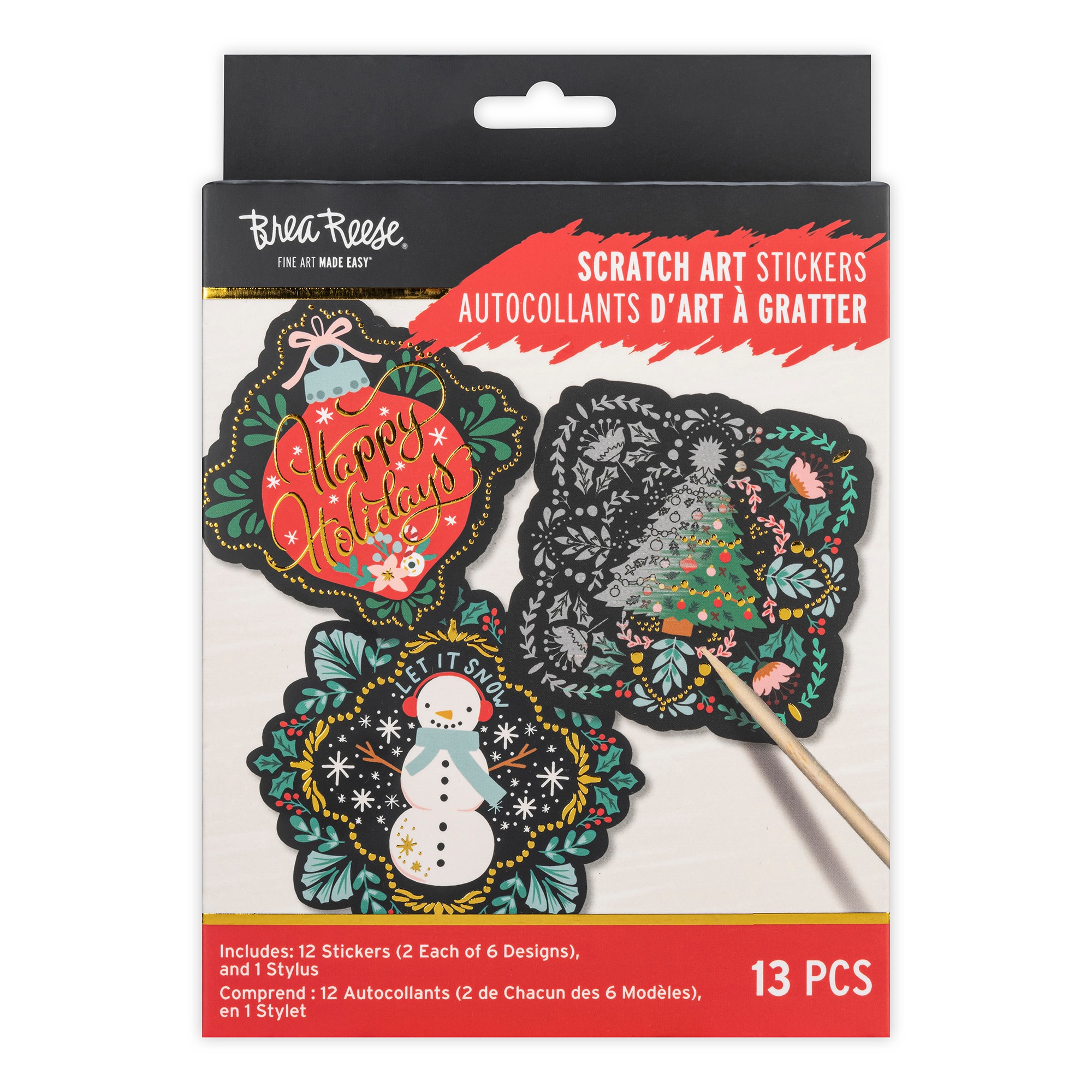 Brea Reese&#x2122; Holiday Motifs Scratch Art Stickers
