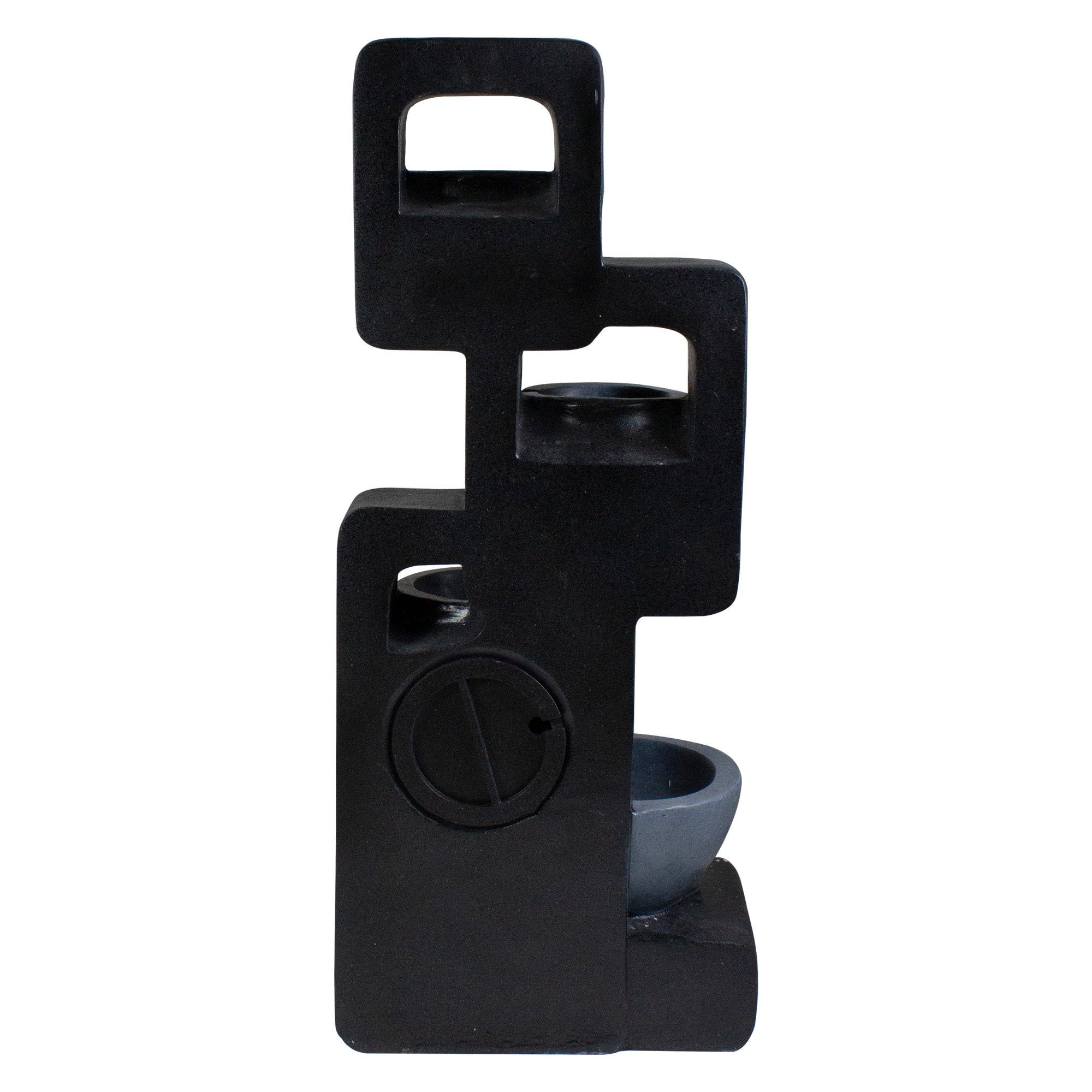 32" Black & Gray 4-tier Modern Outdoor Garden Water Fountain