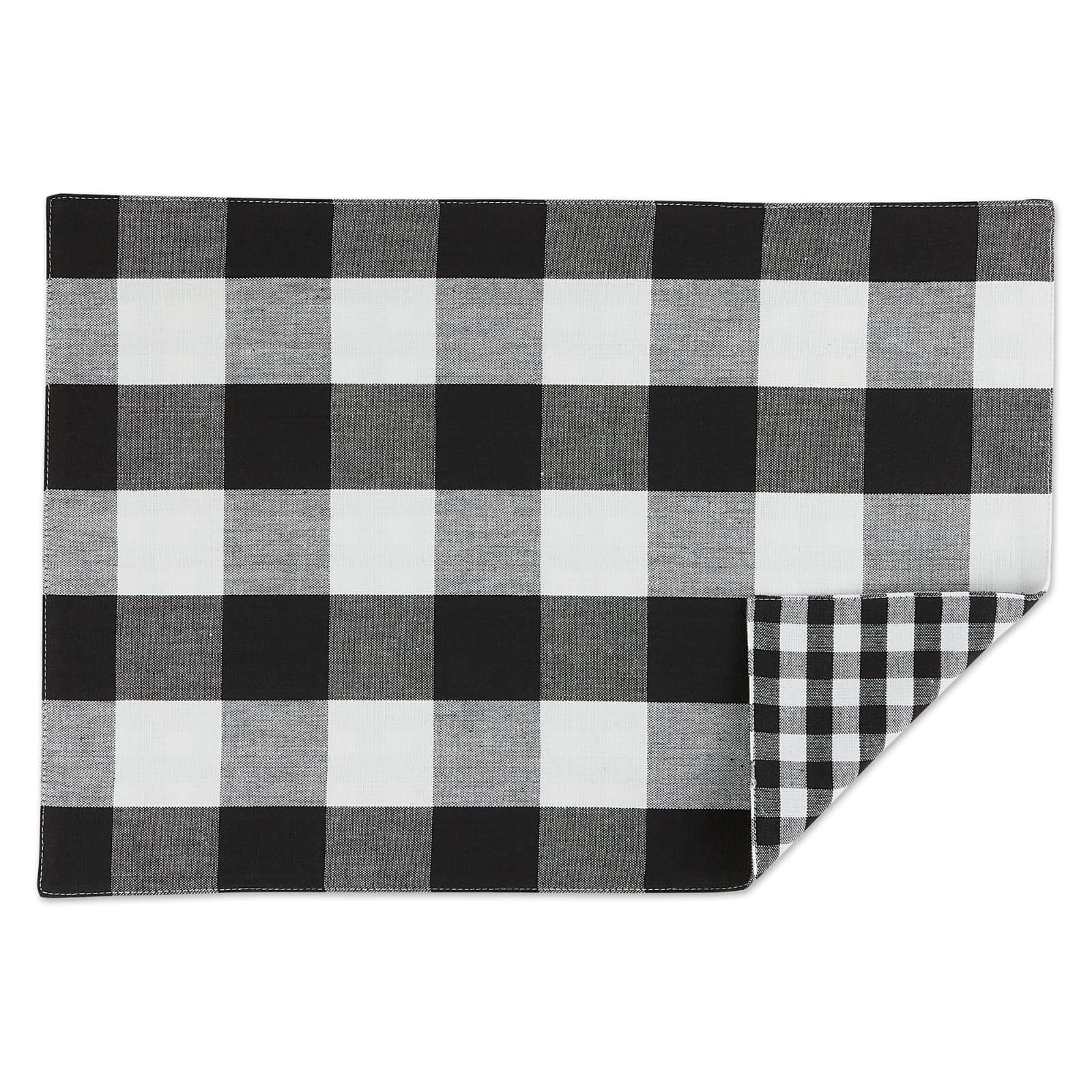 DII&#xAE; Reversible Gingham &#x26; Buffalo Check Placemat Set, 4ct.