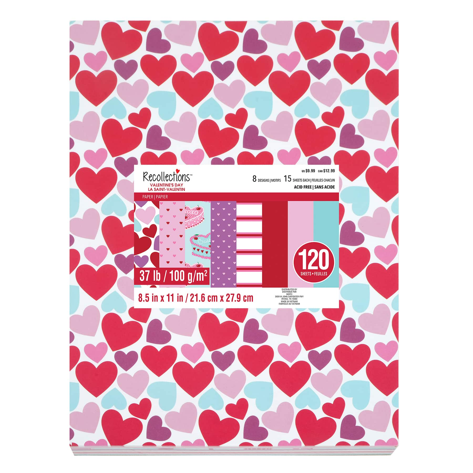 Valentine&#x27;s Day 8.5&#x22; x 11&#x22; Paper Pad by Recollections&#x2122;, 120 Sheets