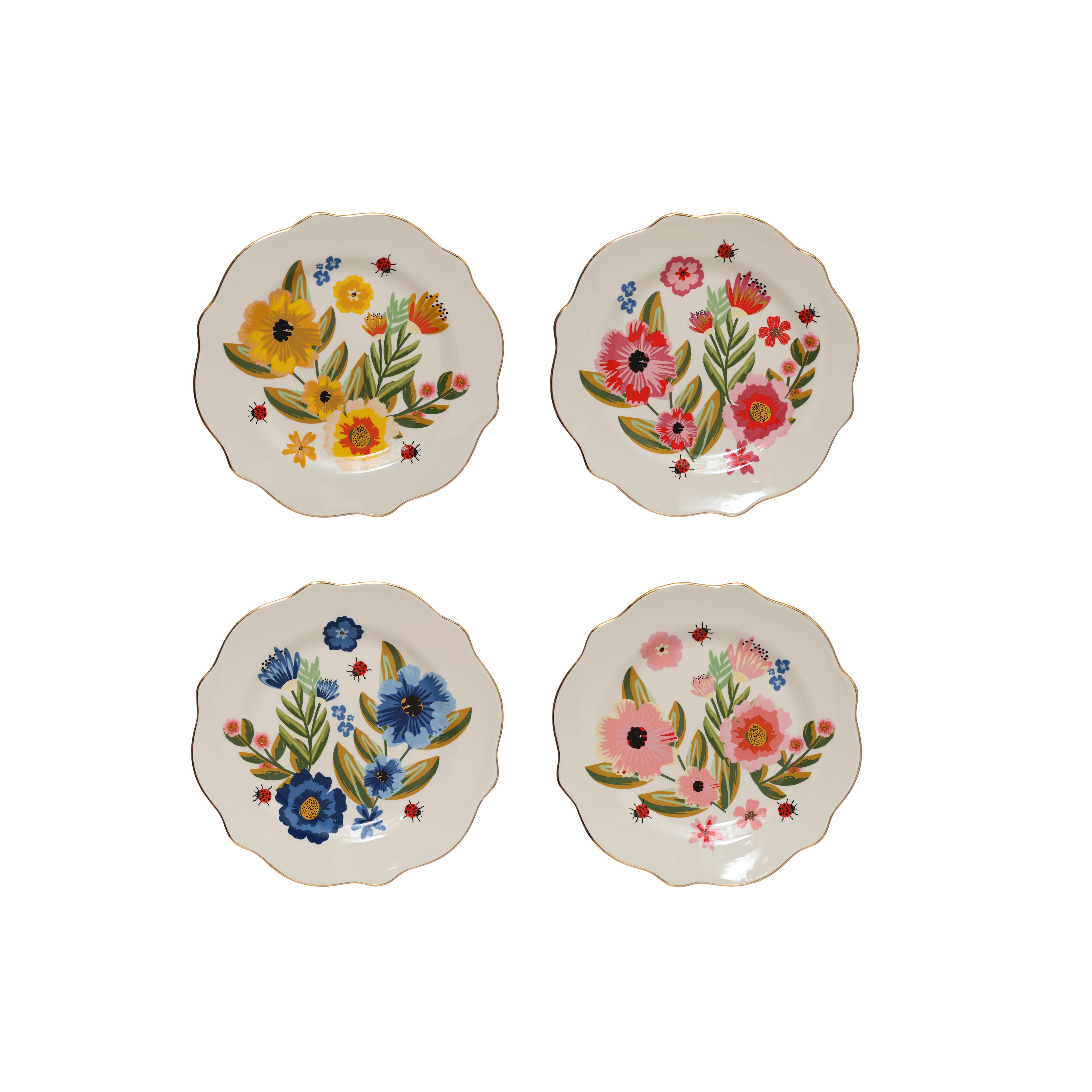 Assorted 8" Floral Ceramic Salad Plate by Ashland®