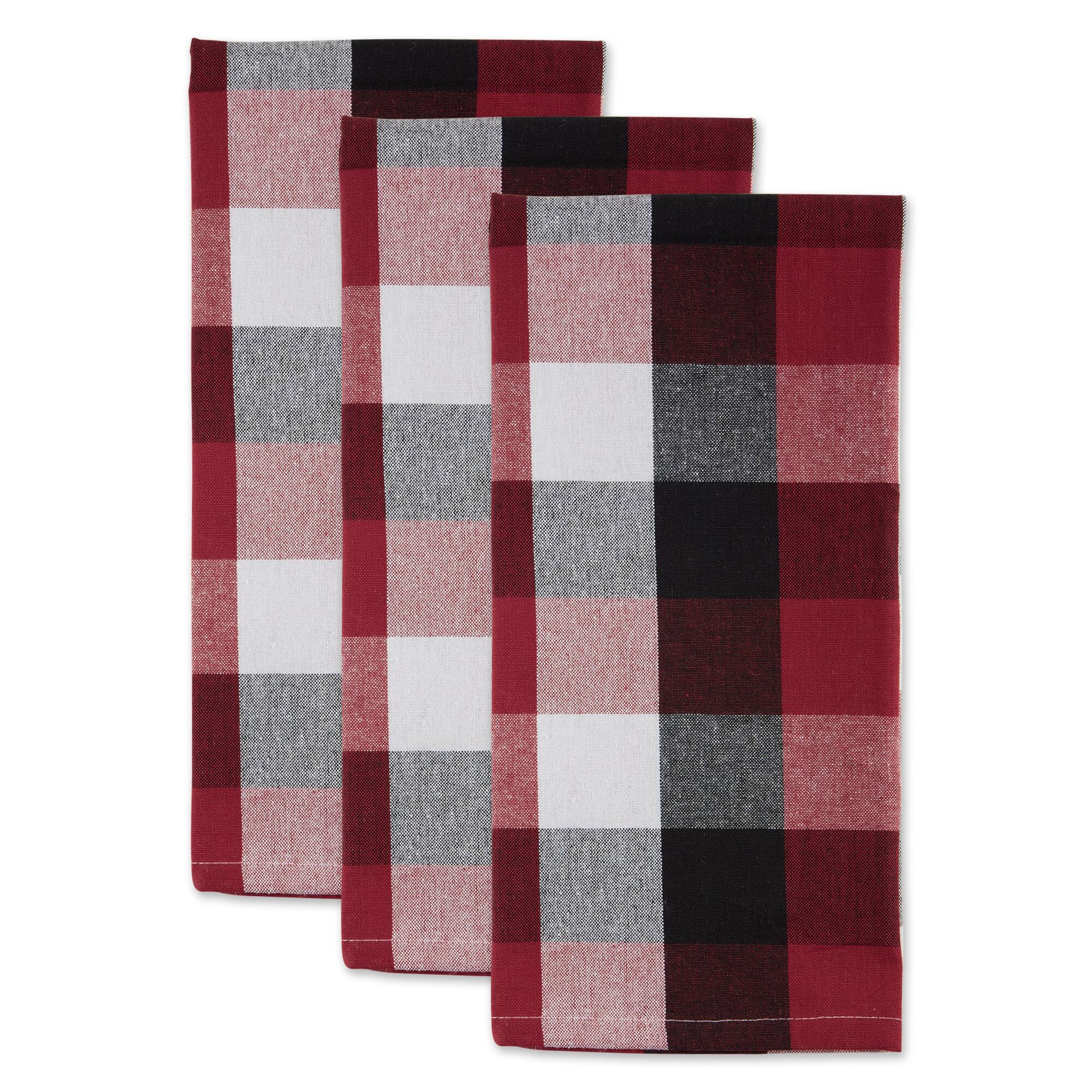 DII® Tri-Color Checkered Dish Towels, 3ct.