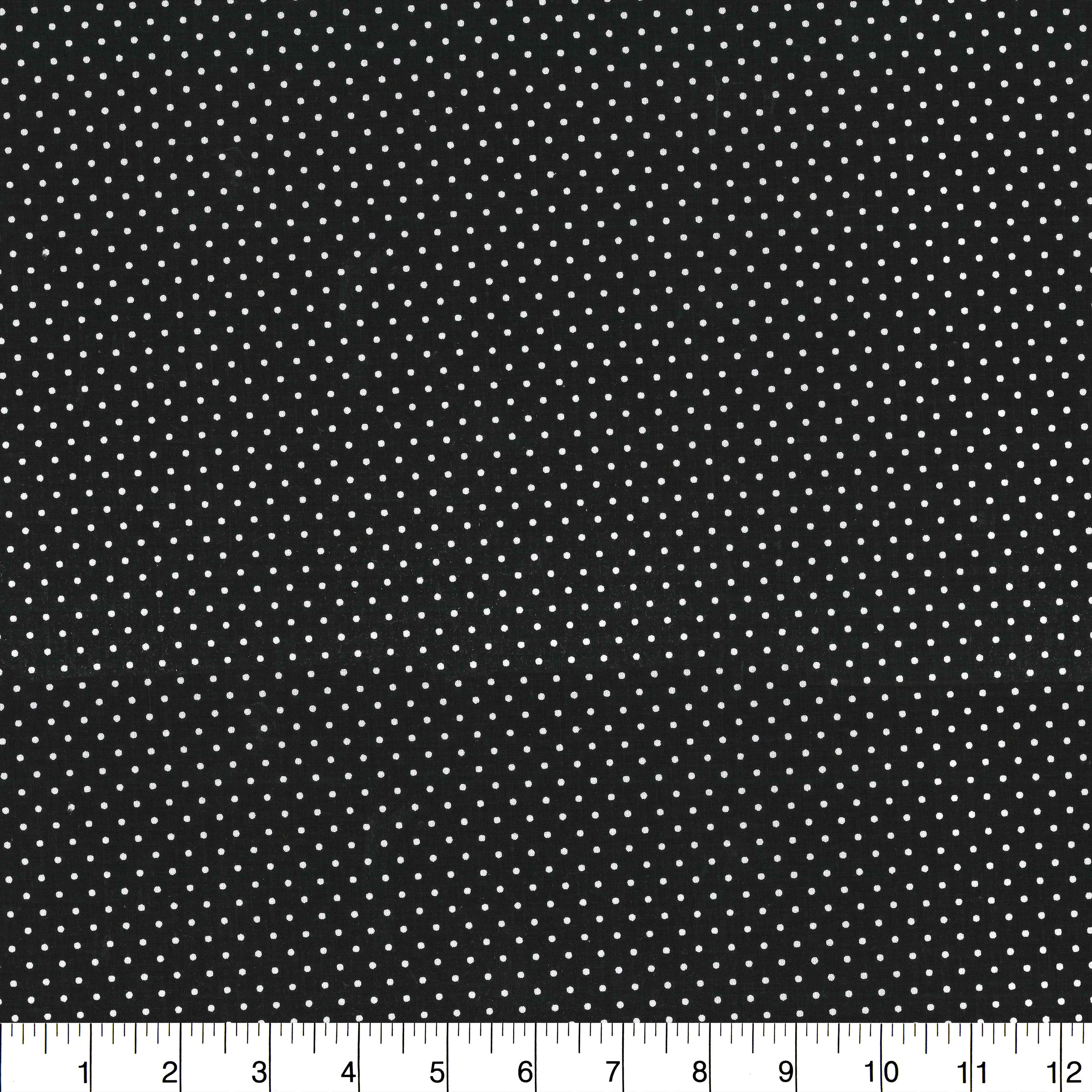 Black &#x26; White Pin Dot Cotton Fabric