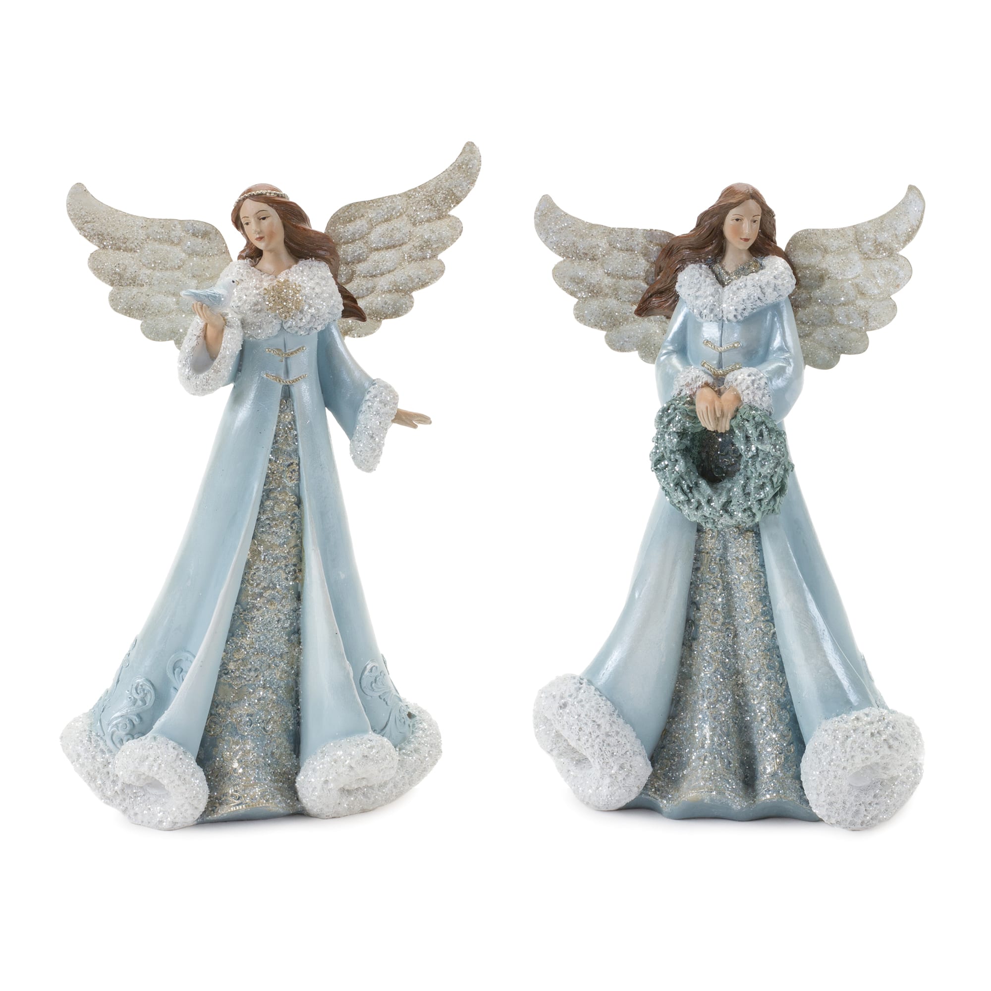 Elegant Winter Angel Figurine Set