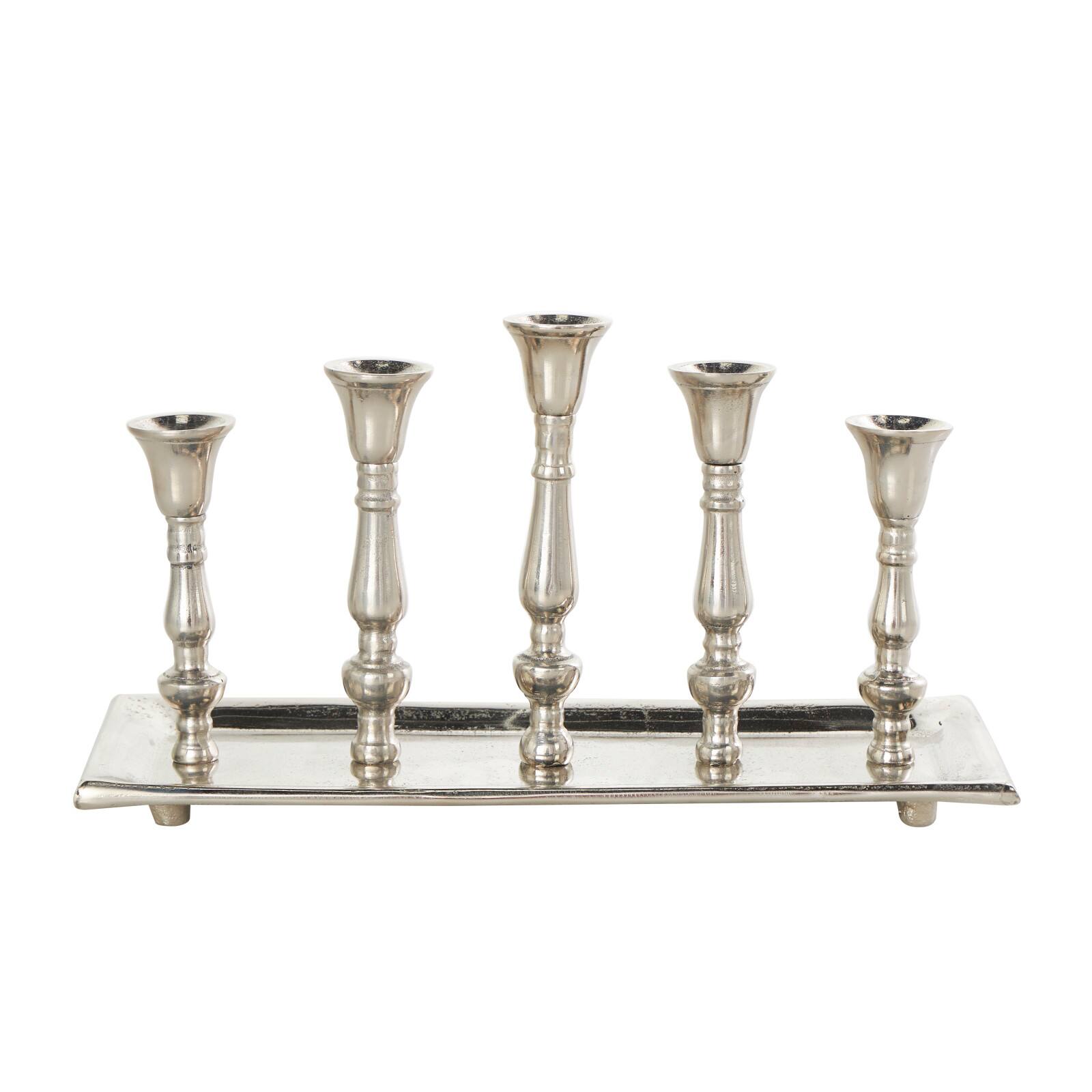 Aluminum 5 Candle Candelabra with Candle Plate