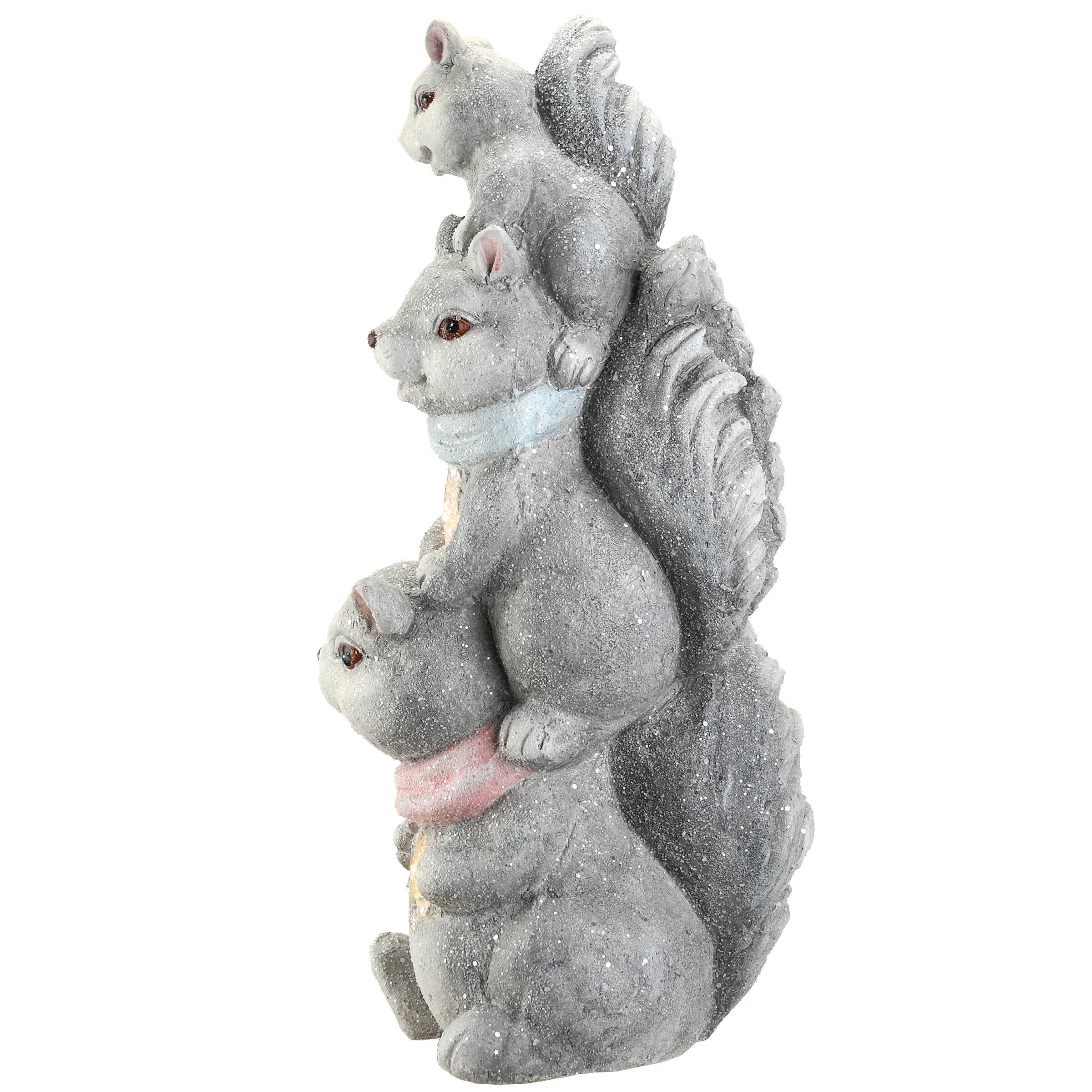 19" LED Squirrel Trio Figurine