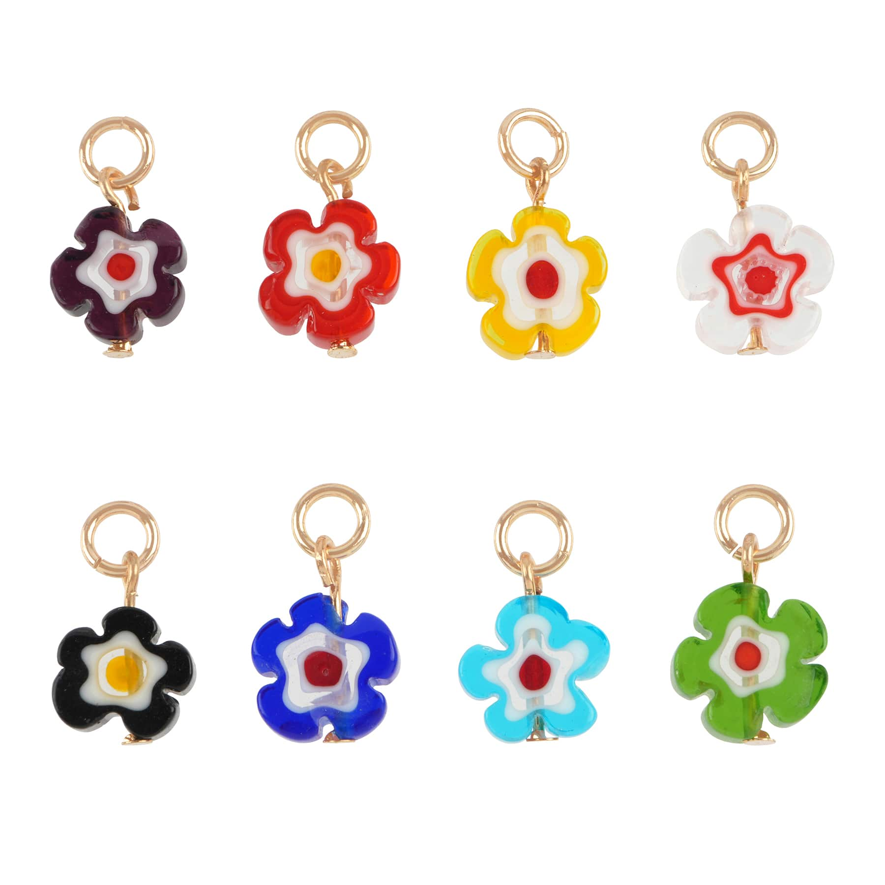 Multicolor Glass Flower Charm Set by Bead Landing™