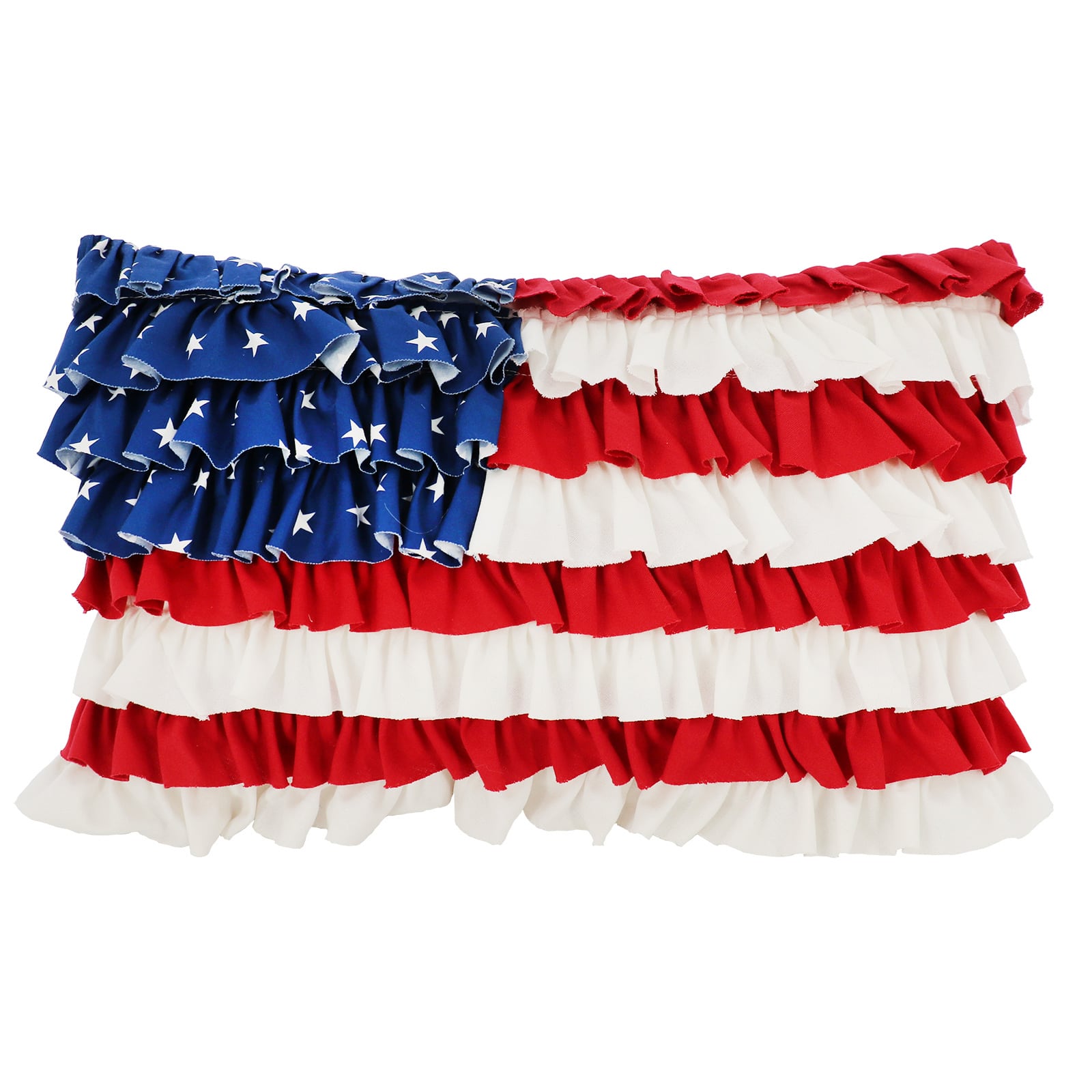 19.5&#x22; x 12&#x22; Ruffle Flag Throw Pillow by Celebrate It&#x2122;