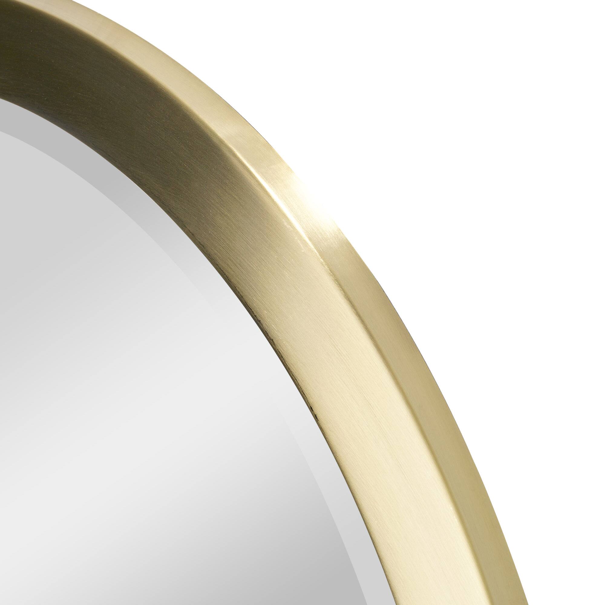 Head West Oval Brushed Gold Metal Framed Bathroom Mirror - 30&#x22; x 23&#x22;