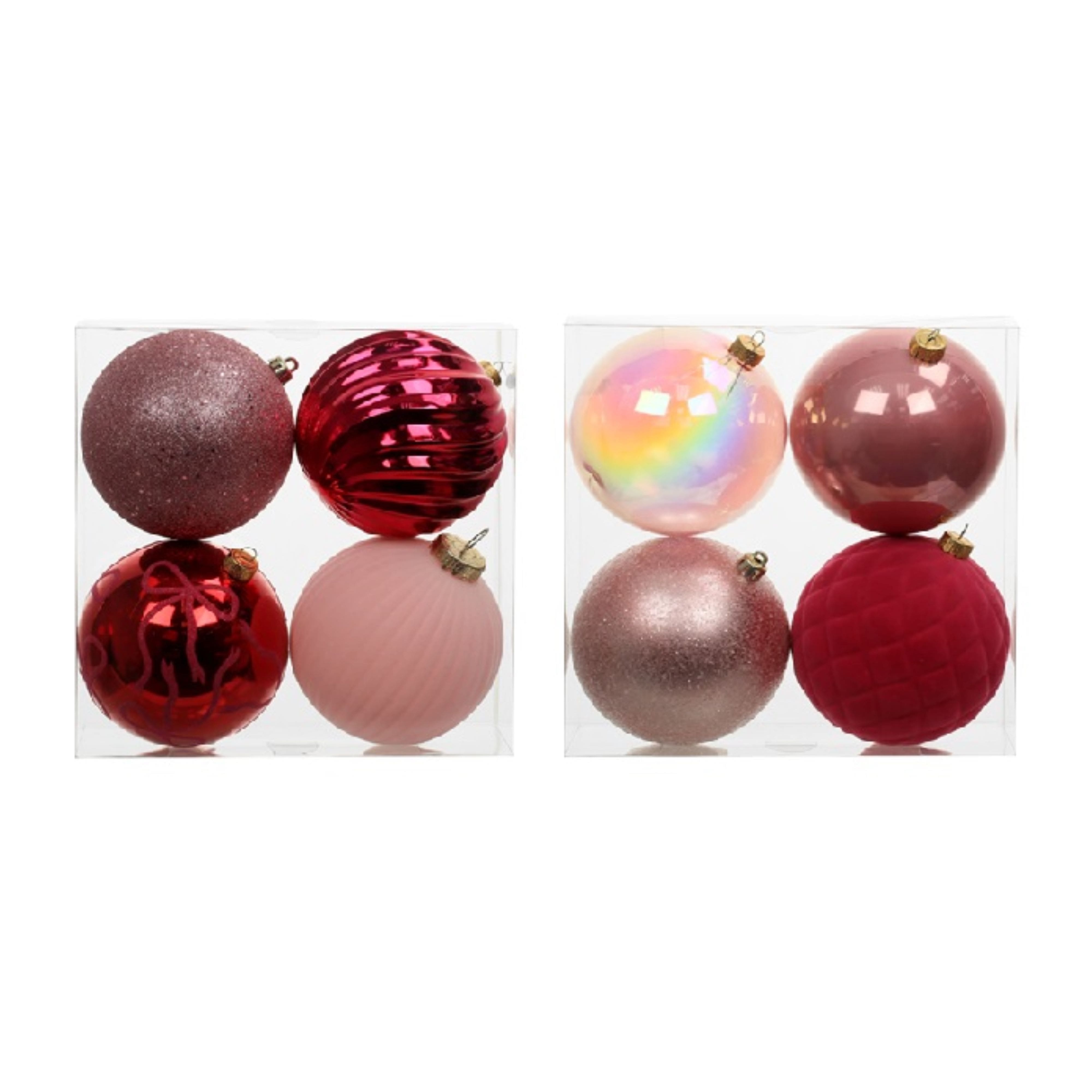 Assorted 4 Pack 4.7&#x22; Pink &#x26; Red Shatterproof Ball Ornaments, 1pc. by Ashland&#xAE;