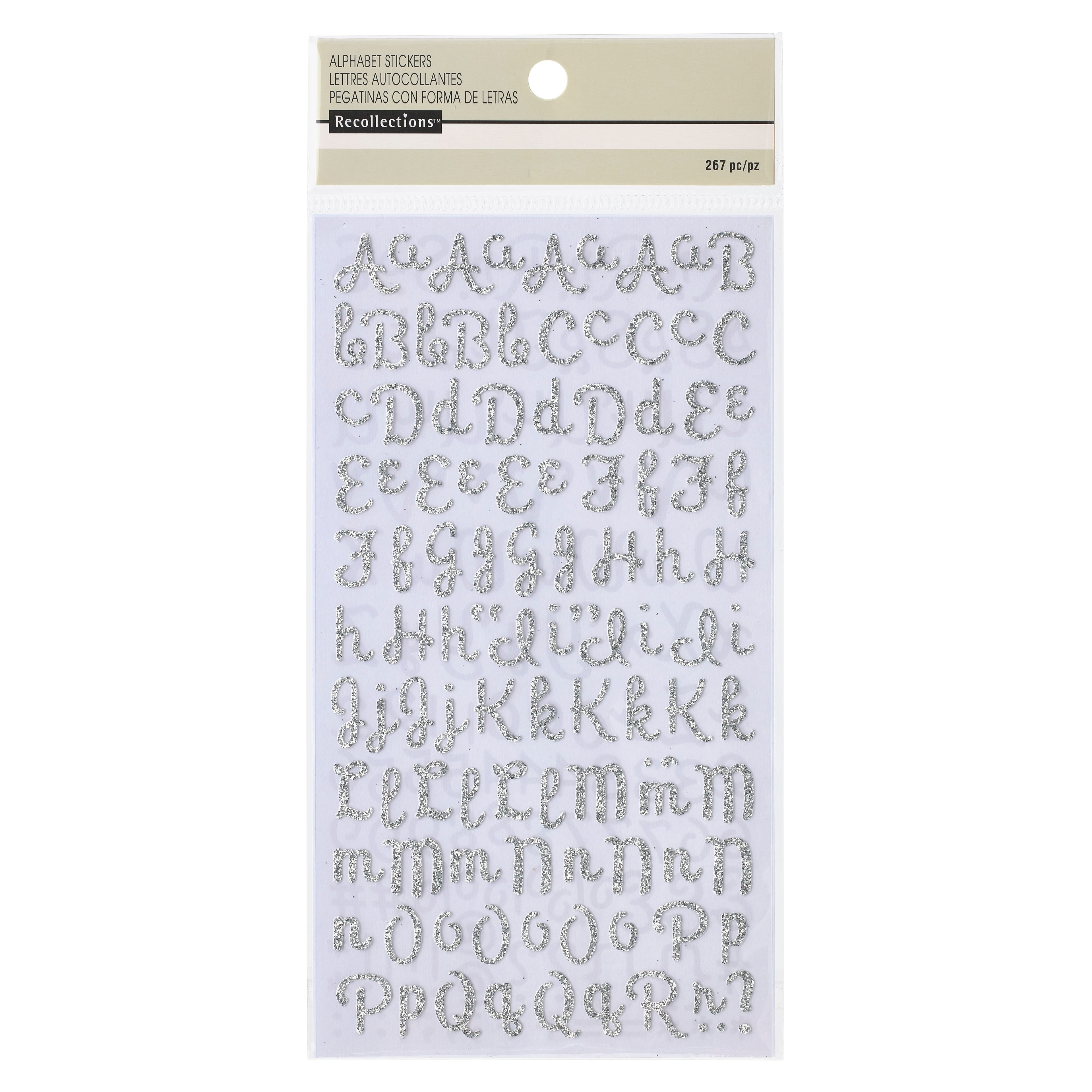 12 Pack: Glitter Script Alphabet Stickers by Recollections™ 