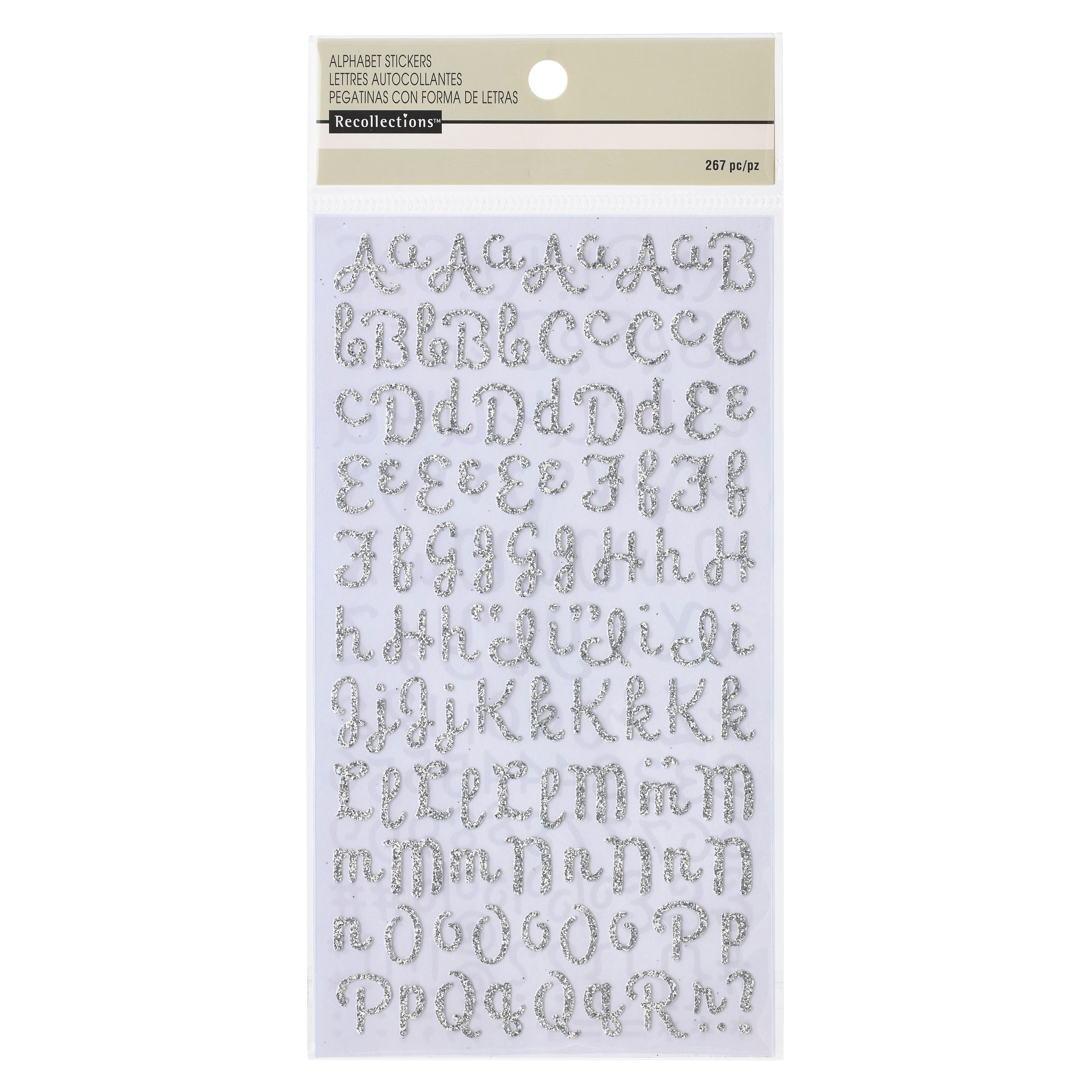 12 Pack: Glitter Script Alphabet Stickers by Recollections™