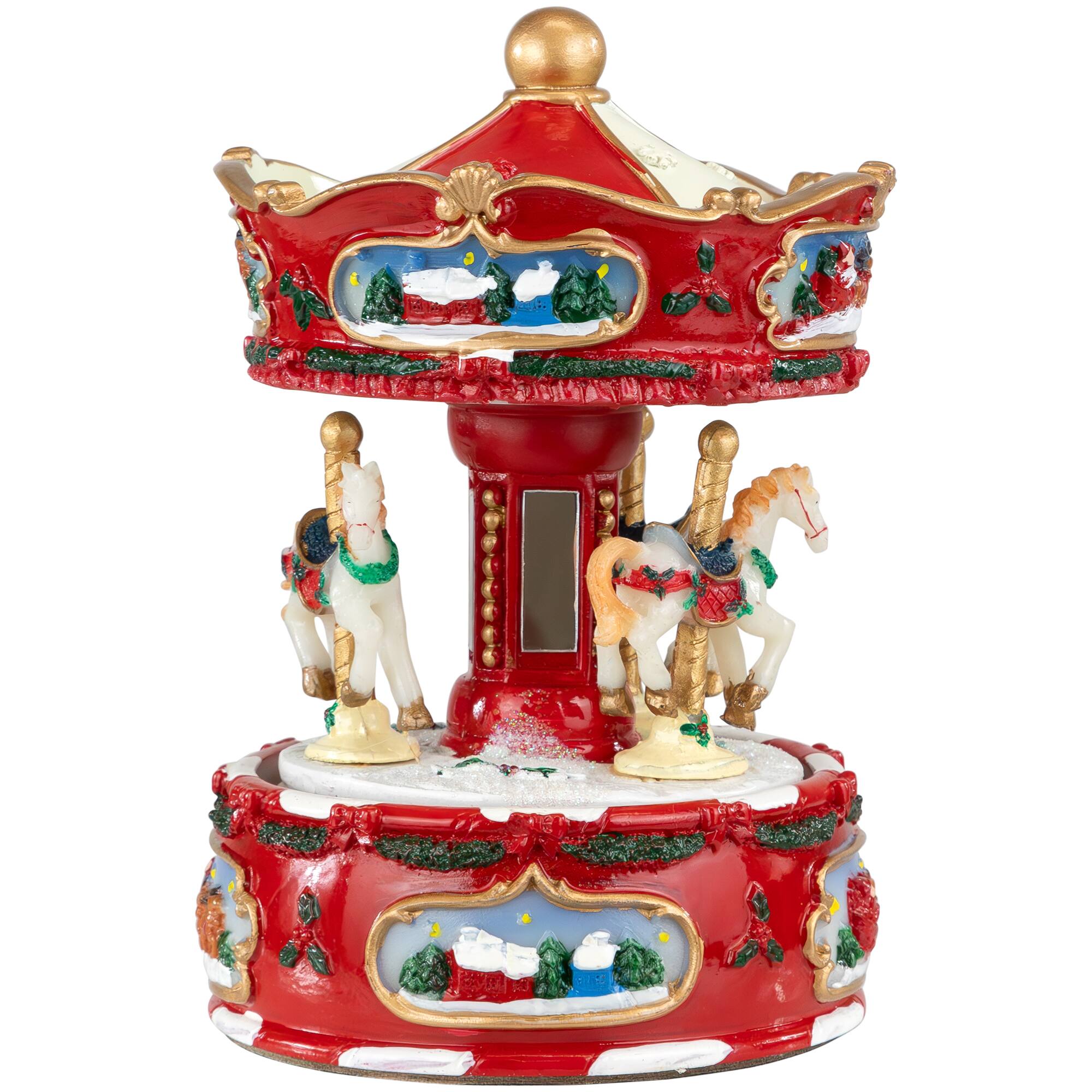 6.5" Animated Carousel Music Box