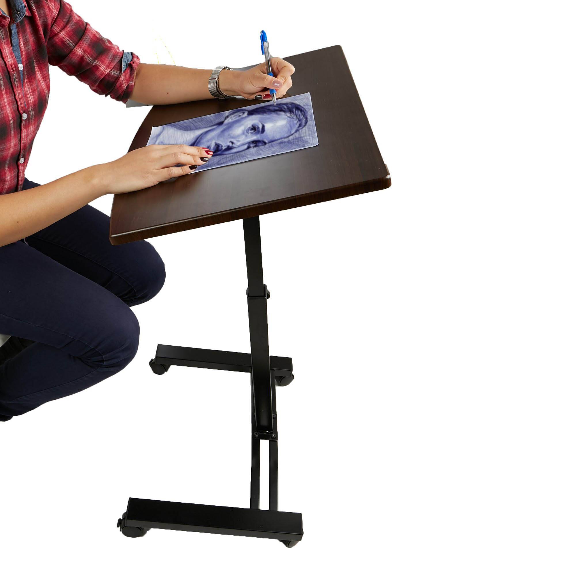Mind Reader Black Sit & Stand Adjustable Laptop Cart