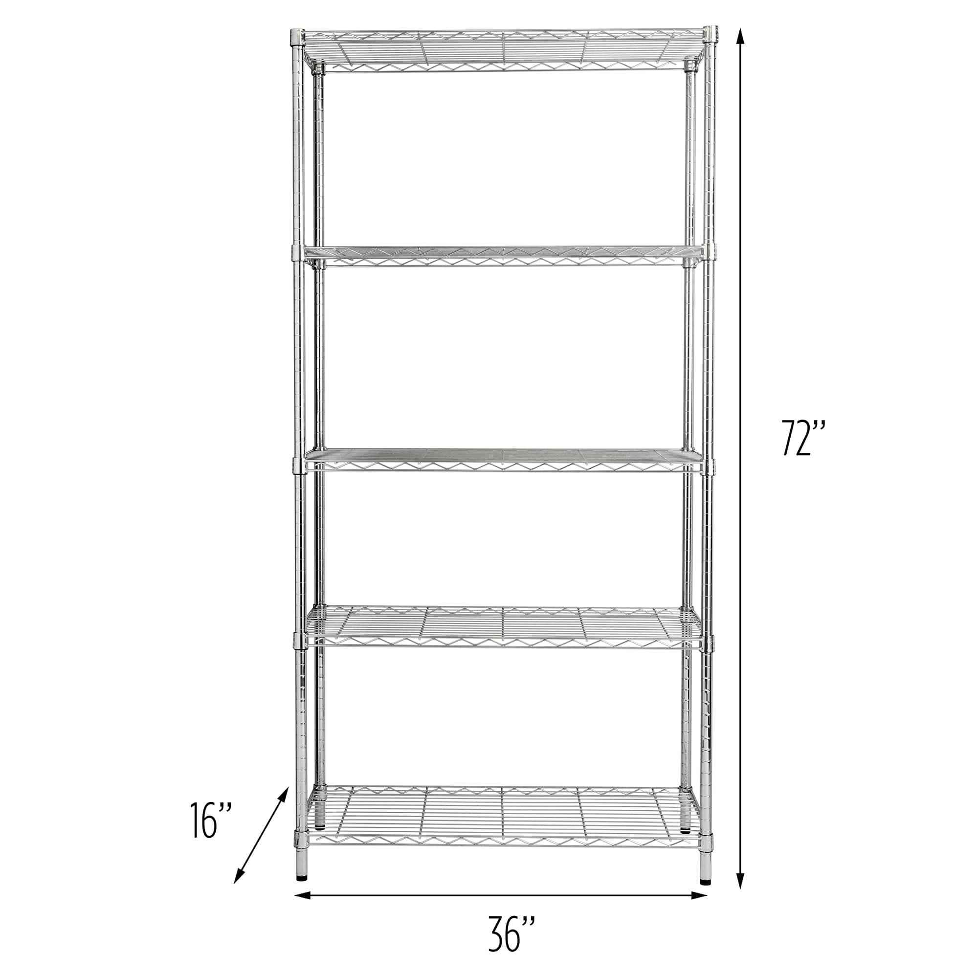 Honey Can Do Chrome 5-Tier Heavy-Duty Adjustable Shelving Unit