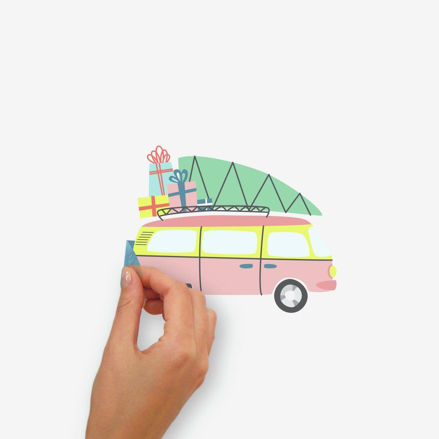 RoomMates Retro Christmas Cars Peel &#x26; Stick Wall Decals