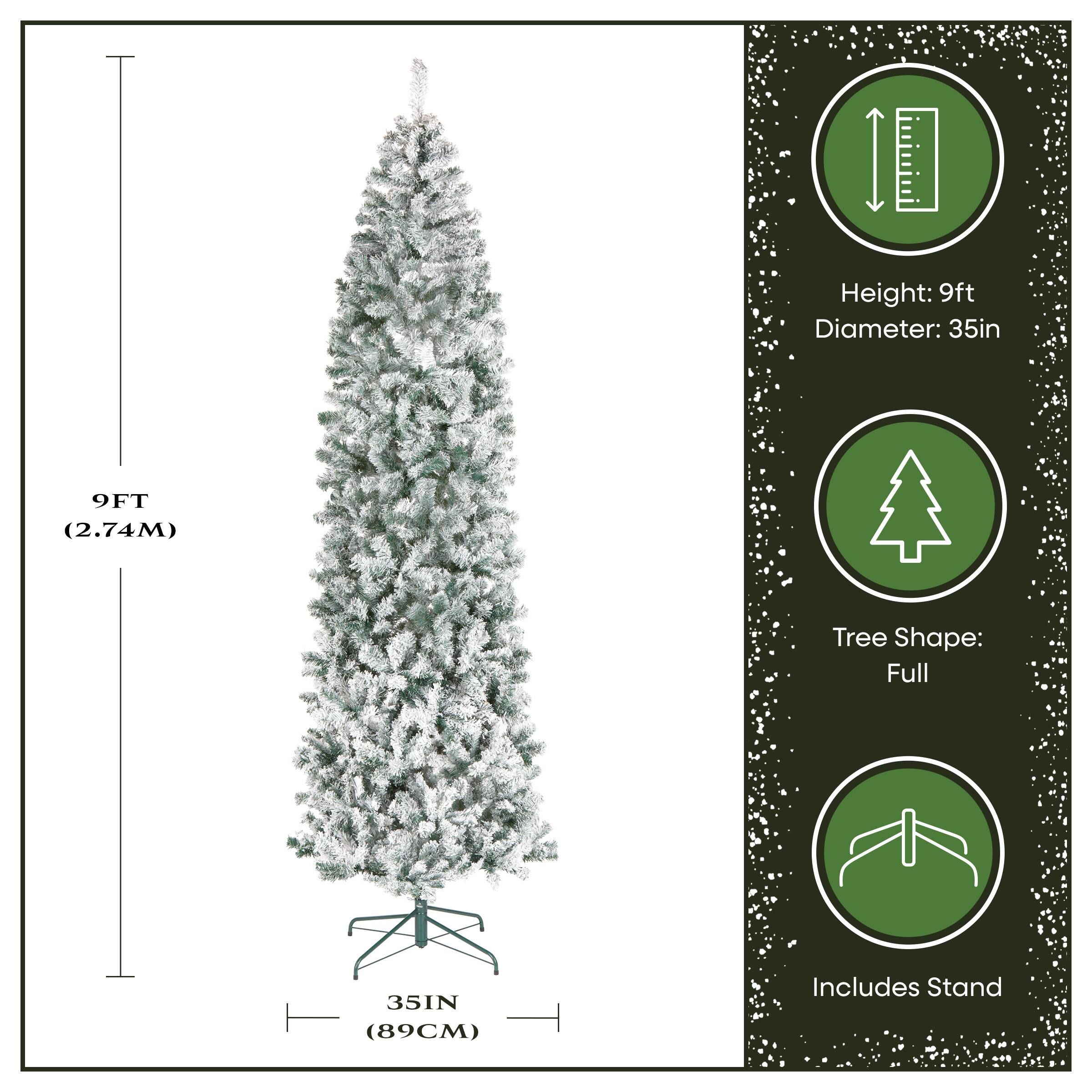 9ft. Unlit Acacia Flocked Artificial Christmas Tree