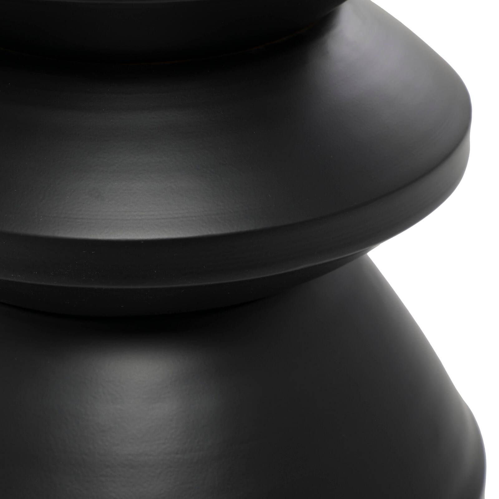 18&#x22; Black Metal Art Deco Inspired Accent Table