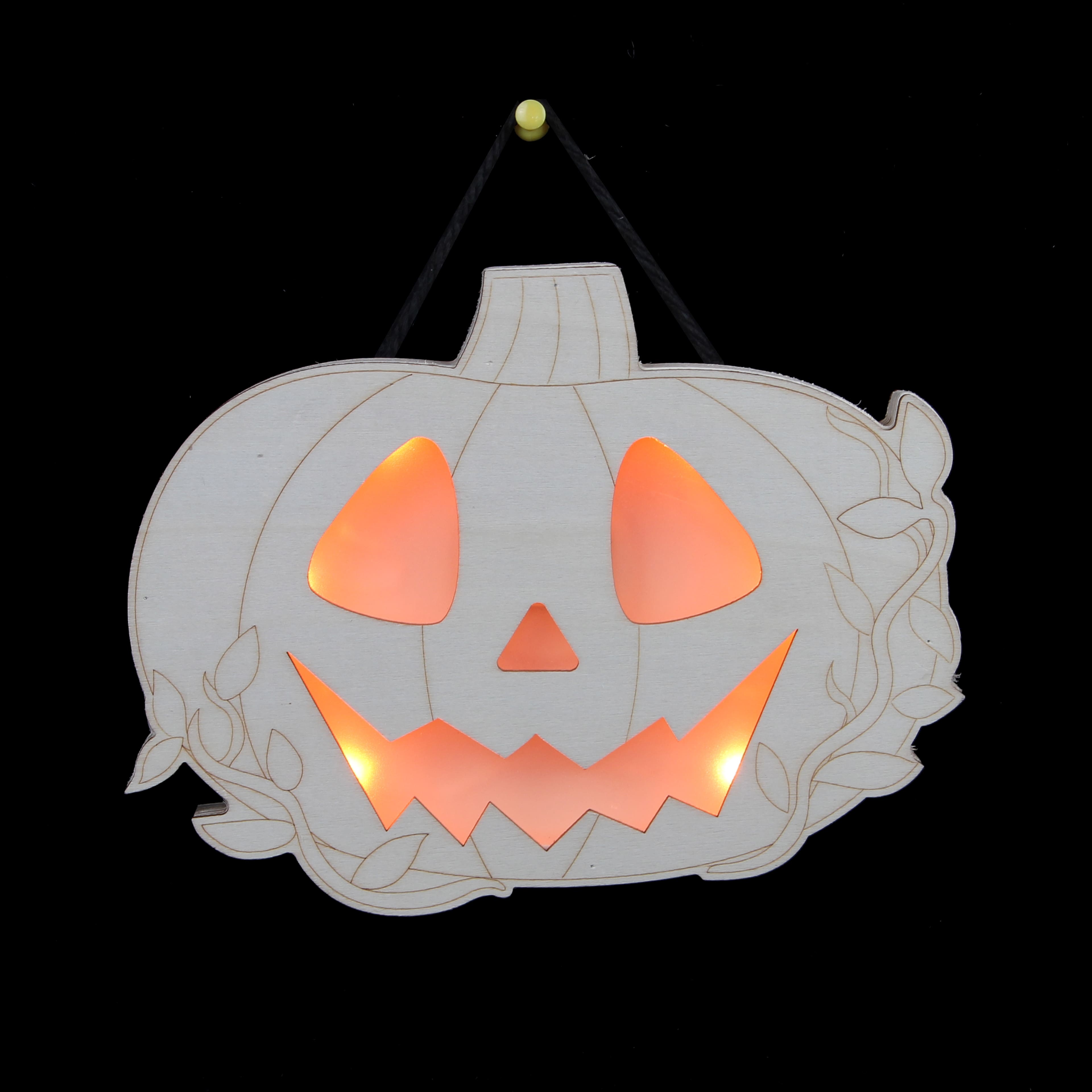8&#x22; Jack-O&#x27;-Lantern DIY LED Plywood D&#xE9;cor by Make Market&#xAE;