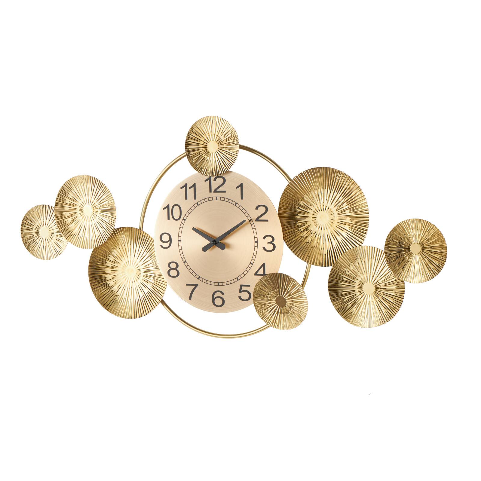 31.4" Gold Stainless Steel Metal Decorative Wall Clock 