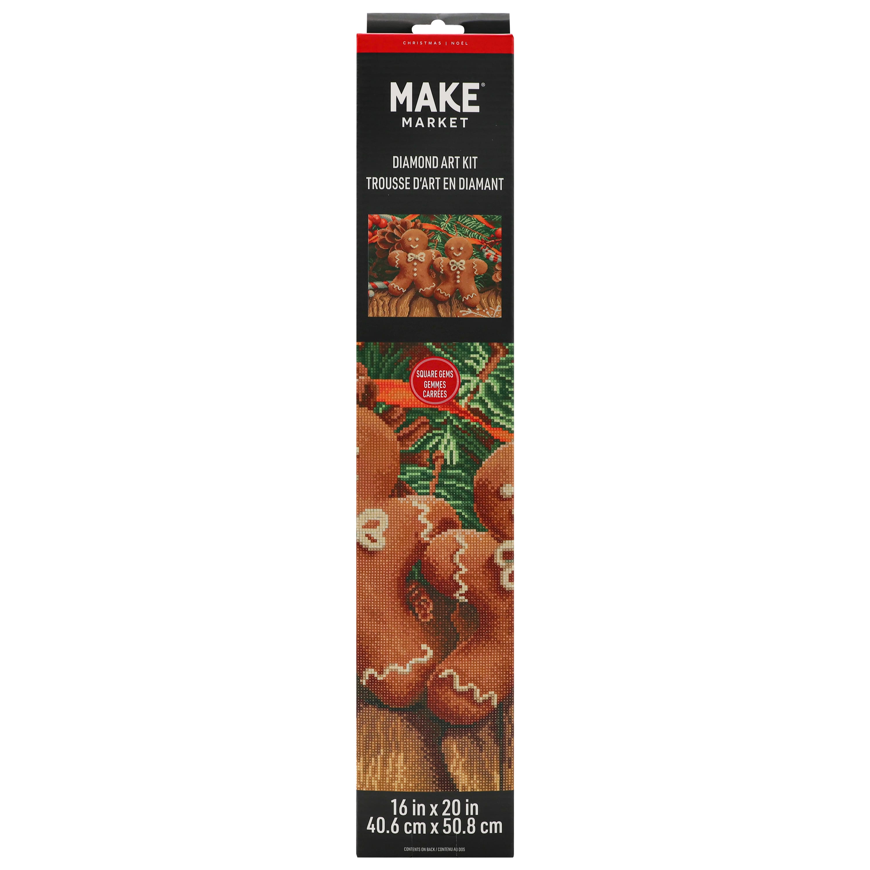 16&#x22; x 20&#x22; Gingerbread Diamond Art Kit by Make Market&#xAE;