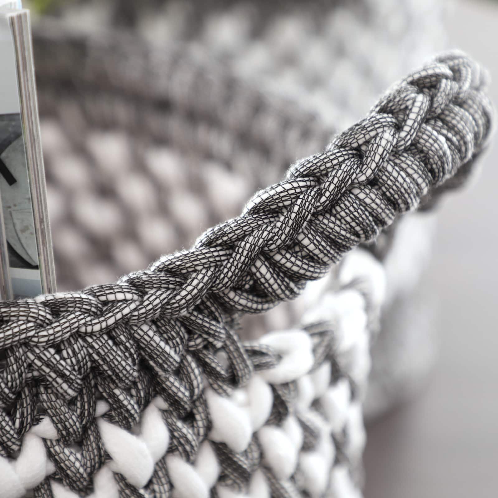 Gray Polyester Eclectic Storage Basket Set