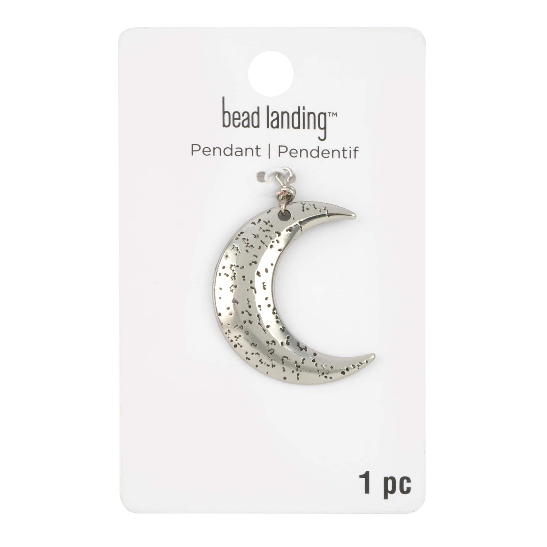 Silver Metal Moon Pendant by Bead Landing&#x2122;