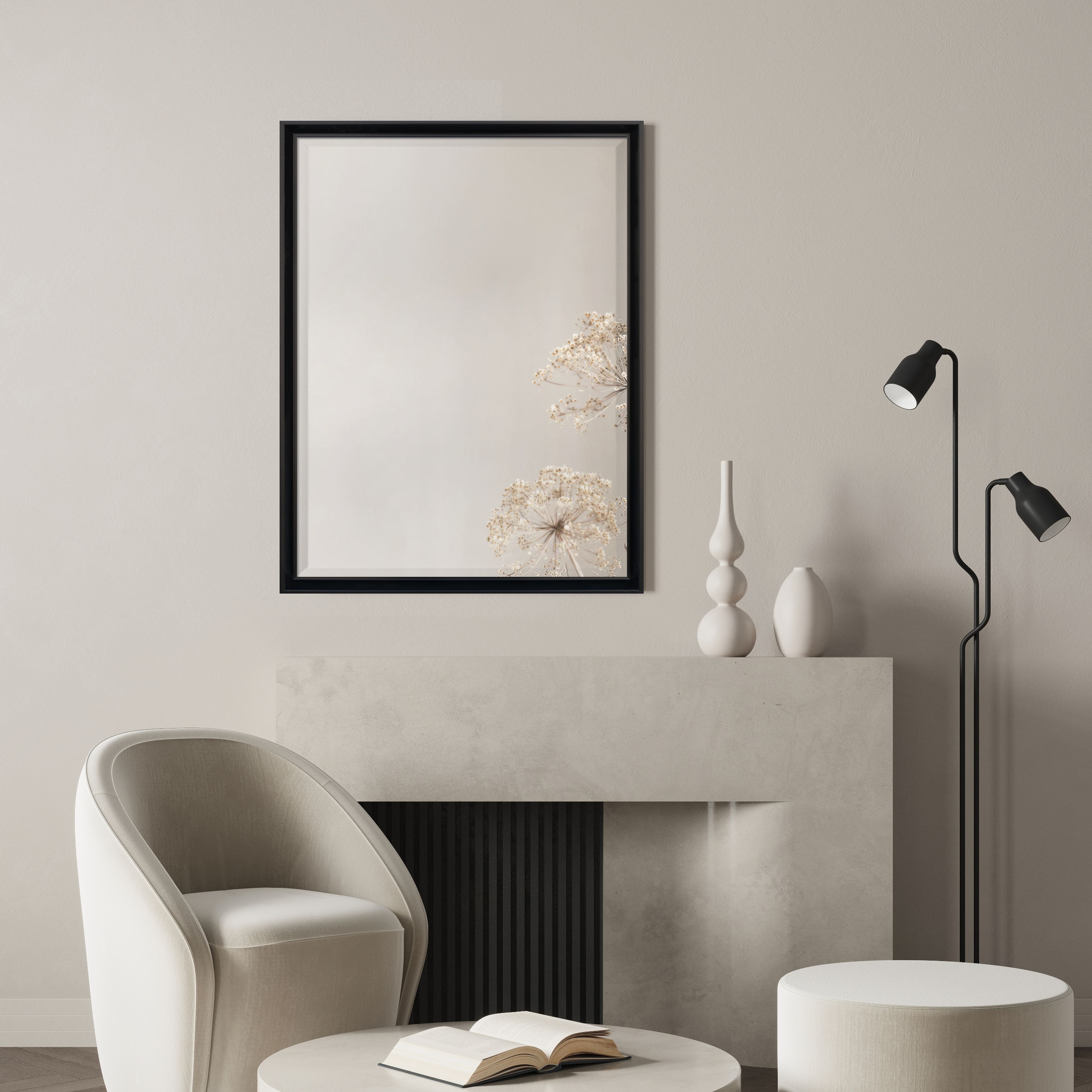 18" x 24" Black Decorative Float Mirror by Ashland®