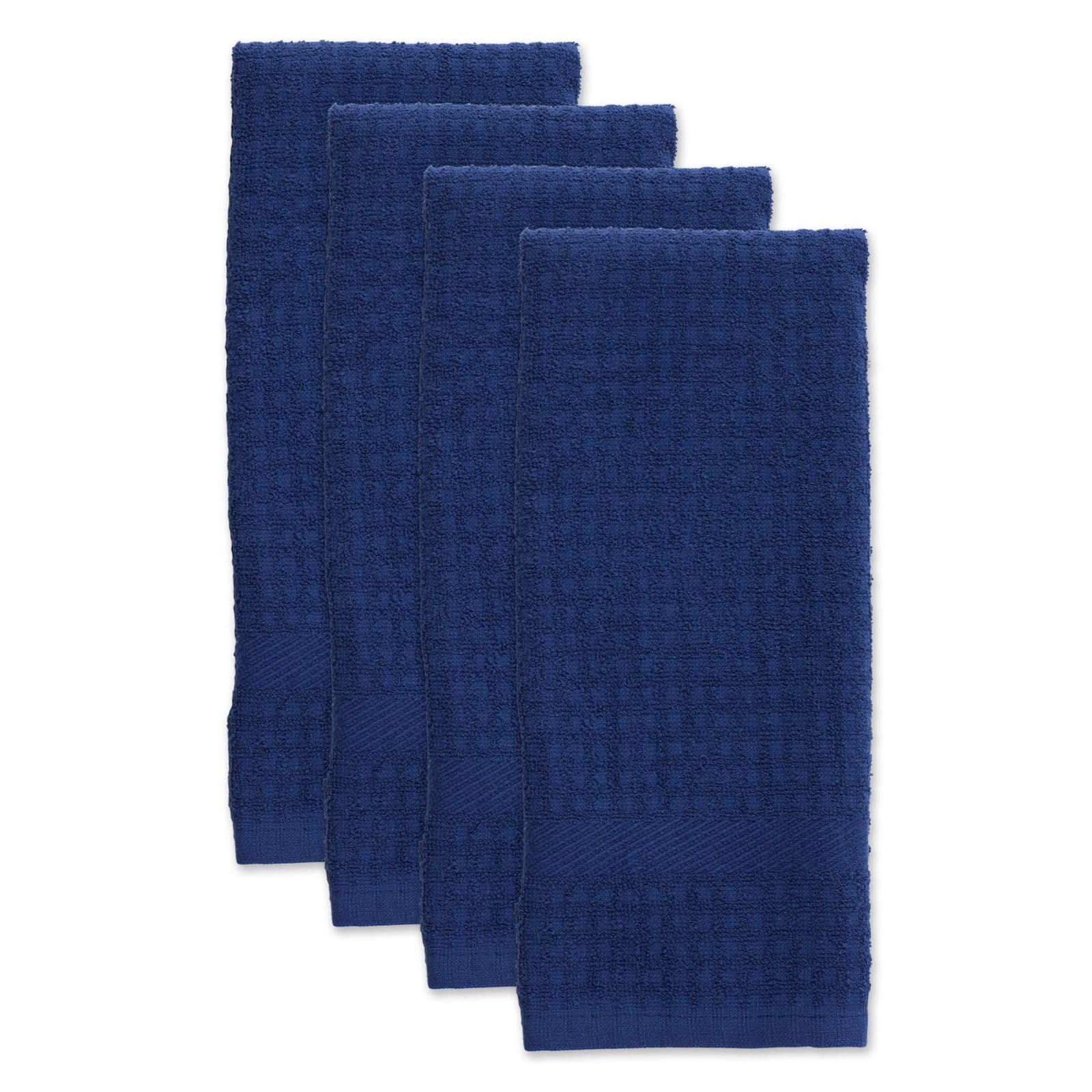 DII&#xAE; Solid Nautical Blue Waffle Terry Dishtowel, 4ct.