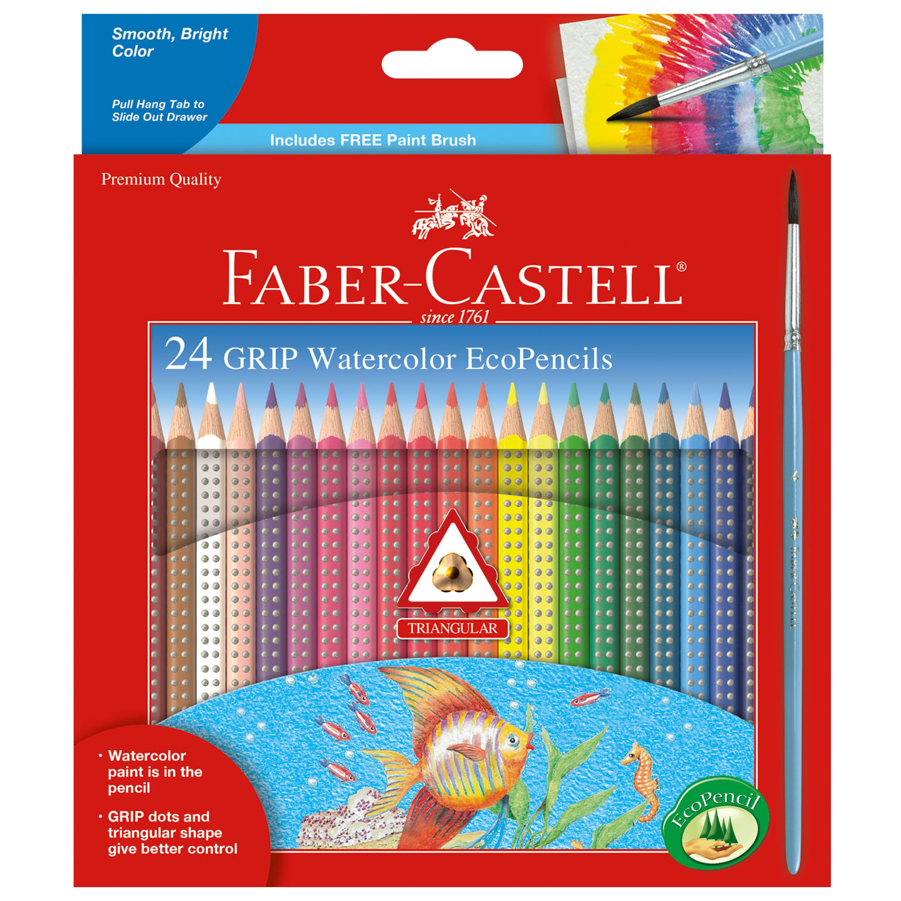 Faber-Castell® 24 Color Grip Watercolor EcoPencils