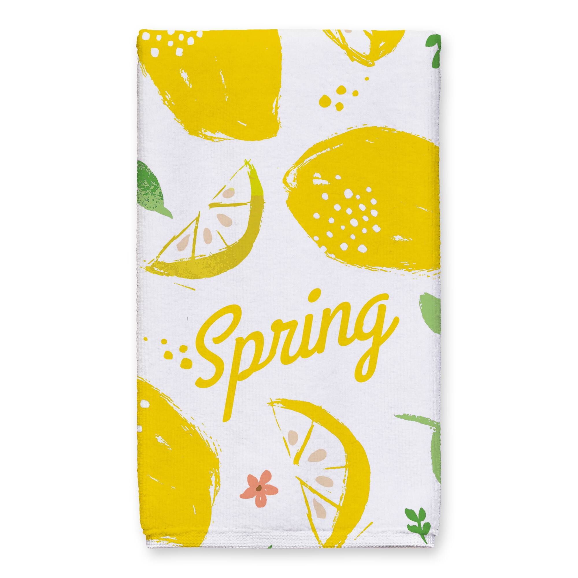 Spring Lemon Pattern Tea Towel - Set of 2