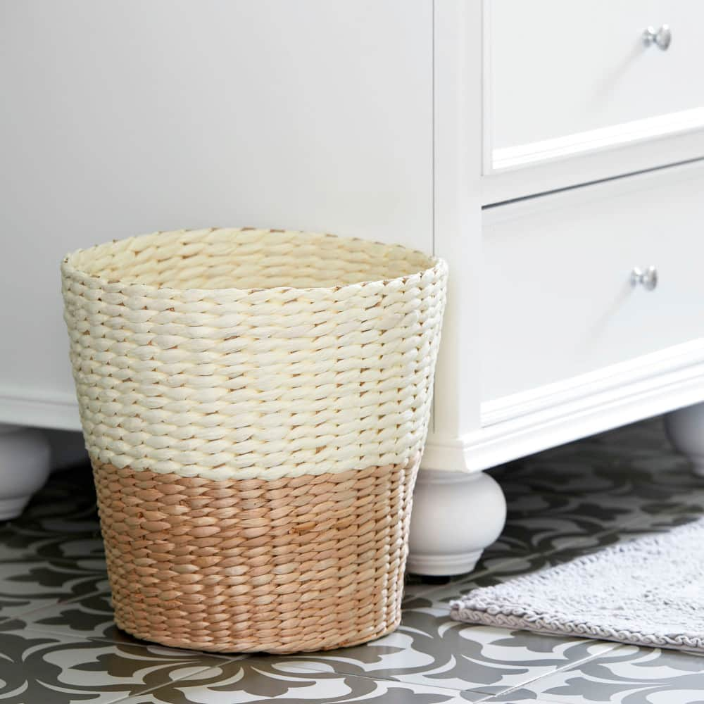 Household Essentials Natural Woven Paper Rope Waste Basket