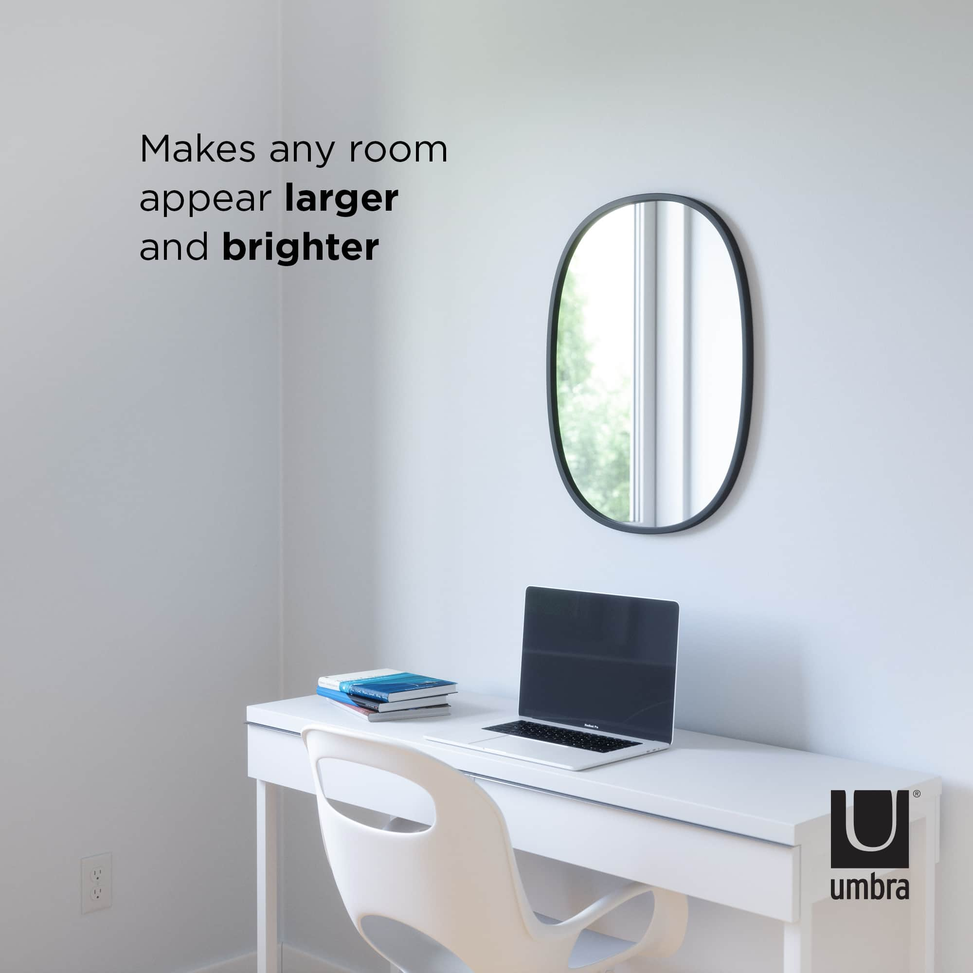 Umbra 24&#x22; Black Hub Oval Wall Mirror