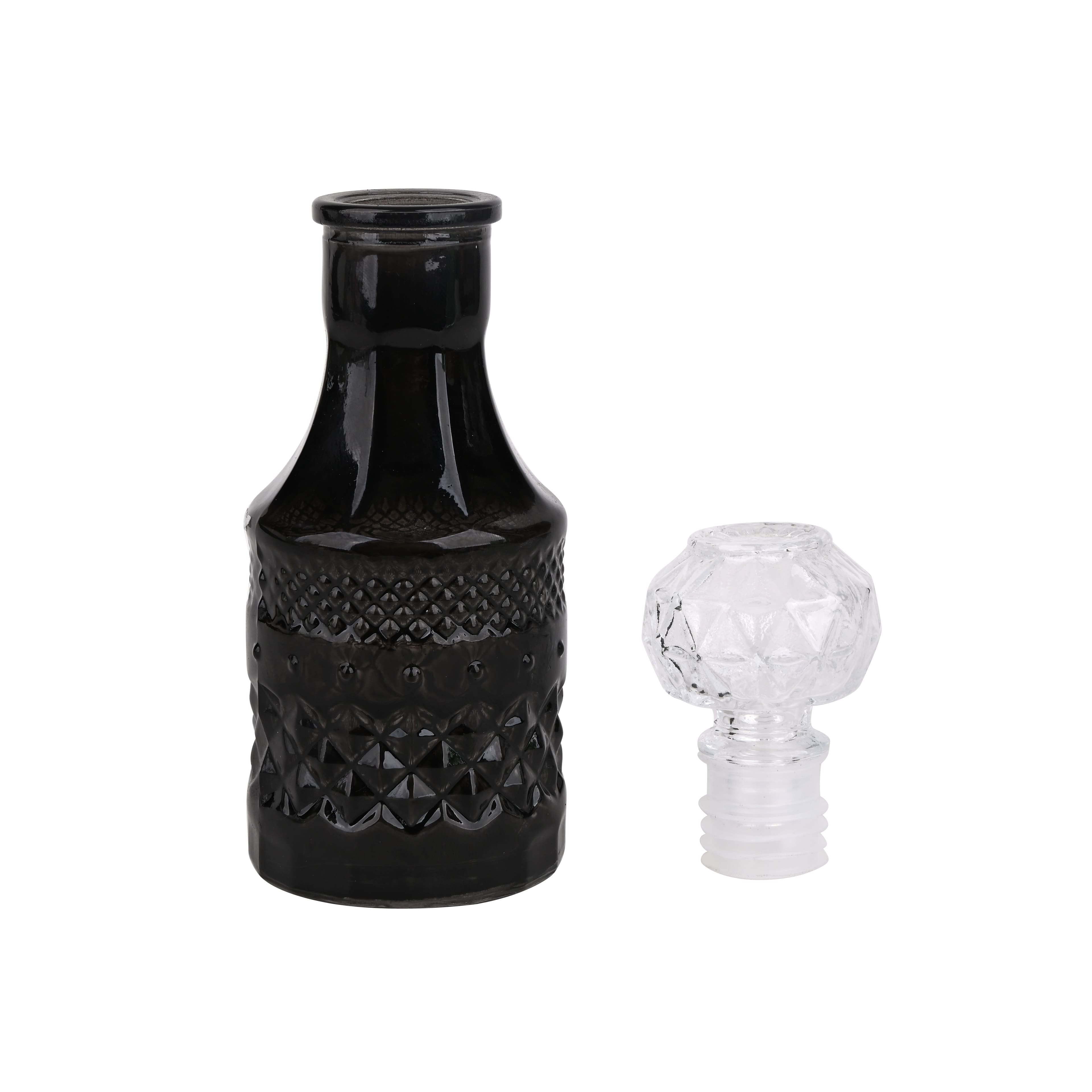 6" Black Glass Bottle Tabletop Décor by Ashland®