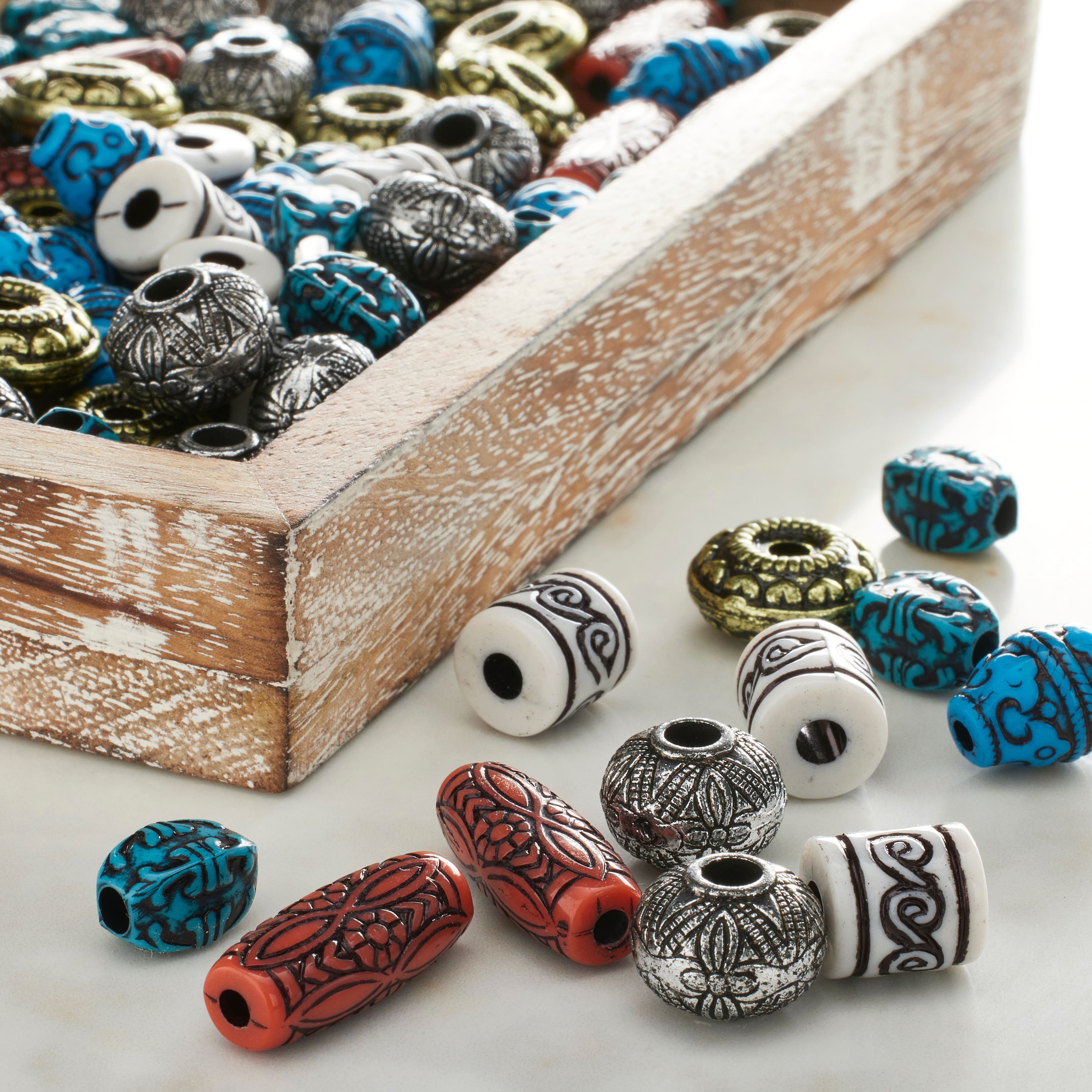 Multicolored Etched Crafting Beads by Bead Landing&#x2122;
