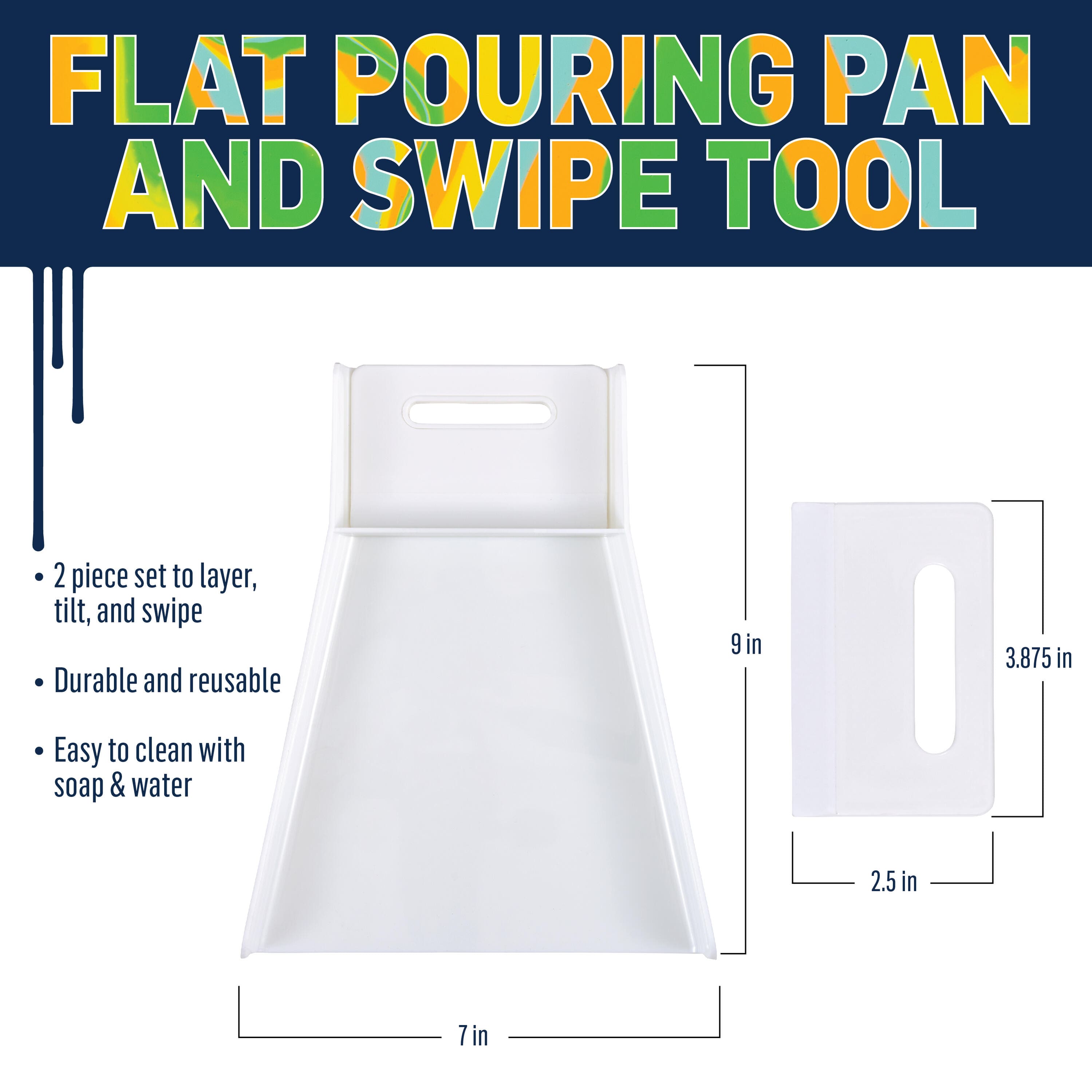 FolkArt&#xAE; Drizzle&#x2122; Flat Pouring Pan &#x26; Swipe Tool