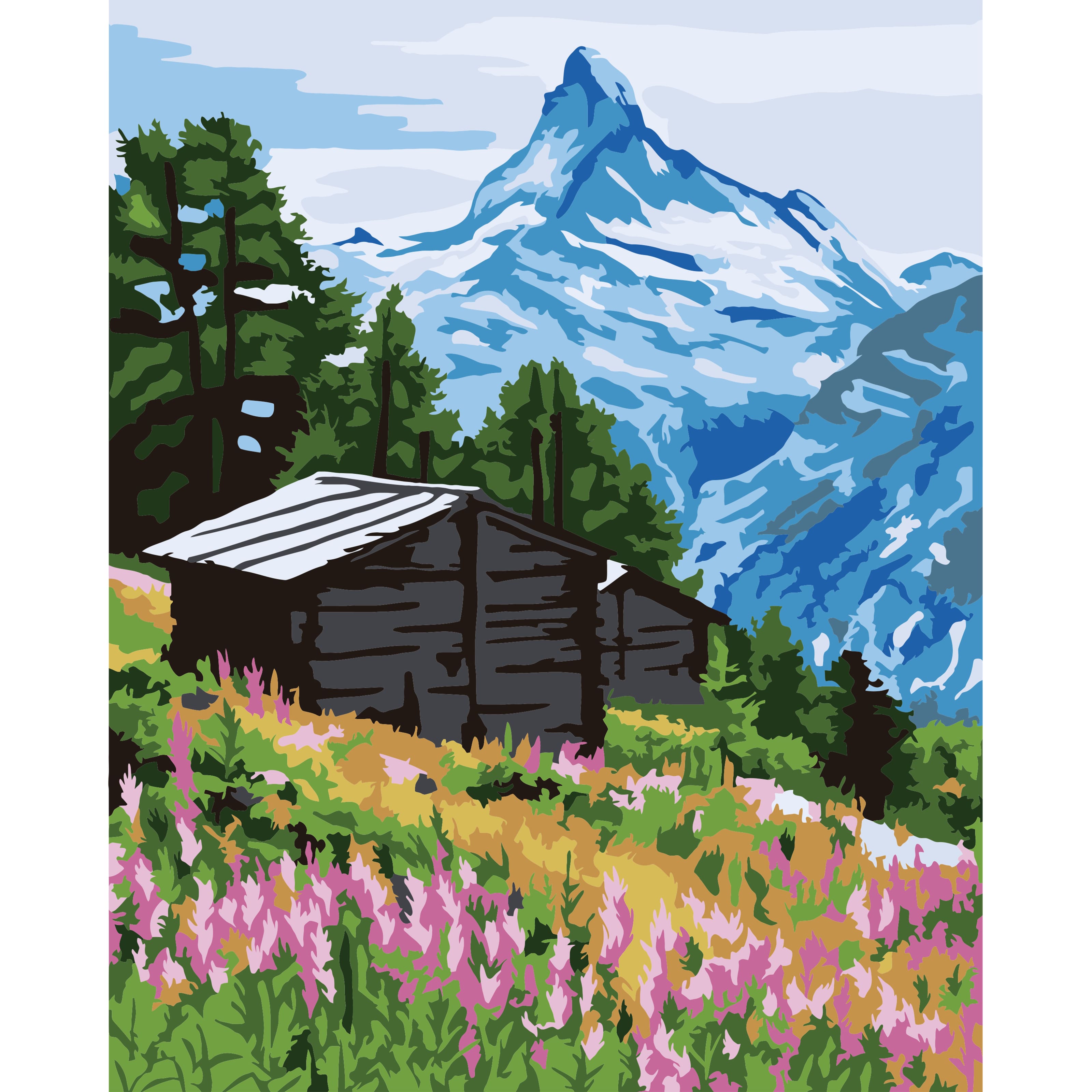 8&#x22; x 10&#x22; Swiss Alps Paint-by-Number Kit with Wood Display Hanger by Artist&#x27;s Loft&#xAE;