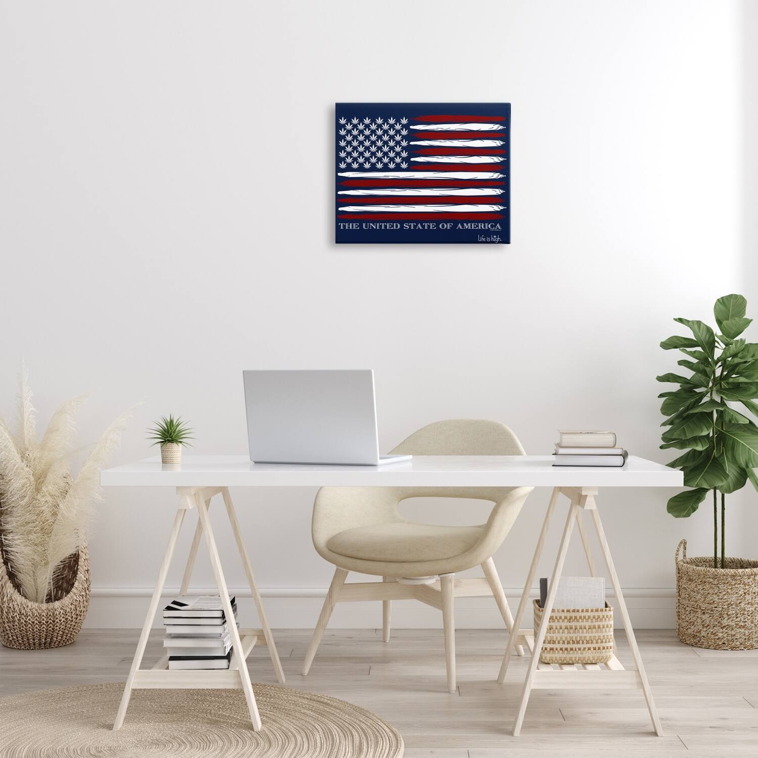 Stupell Industries Herb America Flag Canvas Wall Art